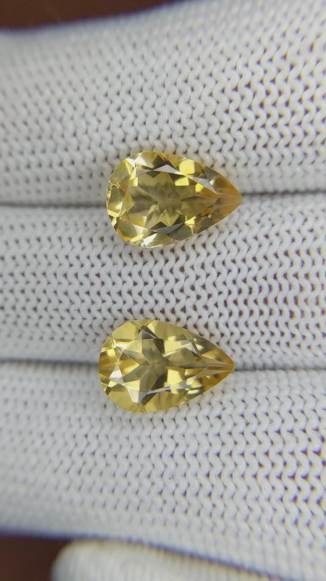 5.40 Ct.Tw.Total Carat Weight Citrine Pair from Brazil Size Video