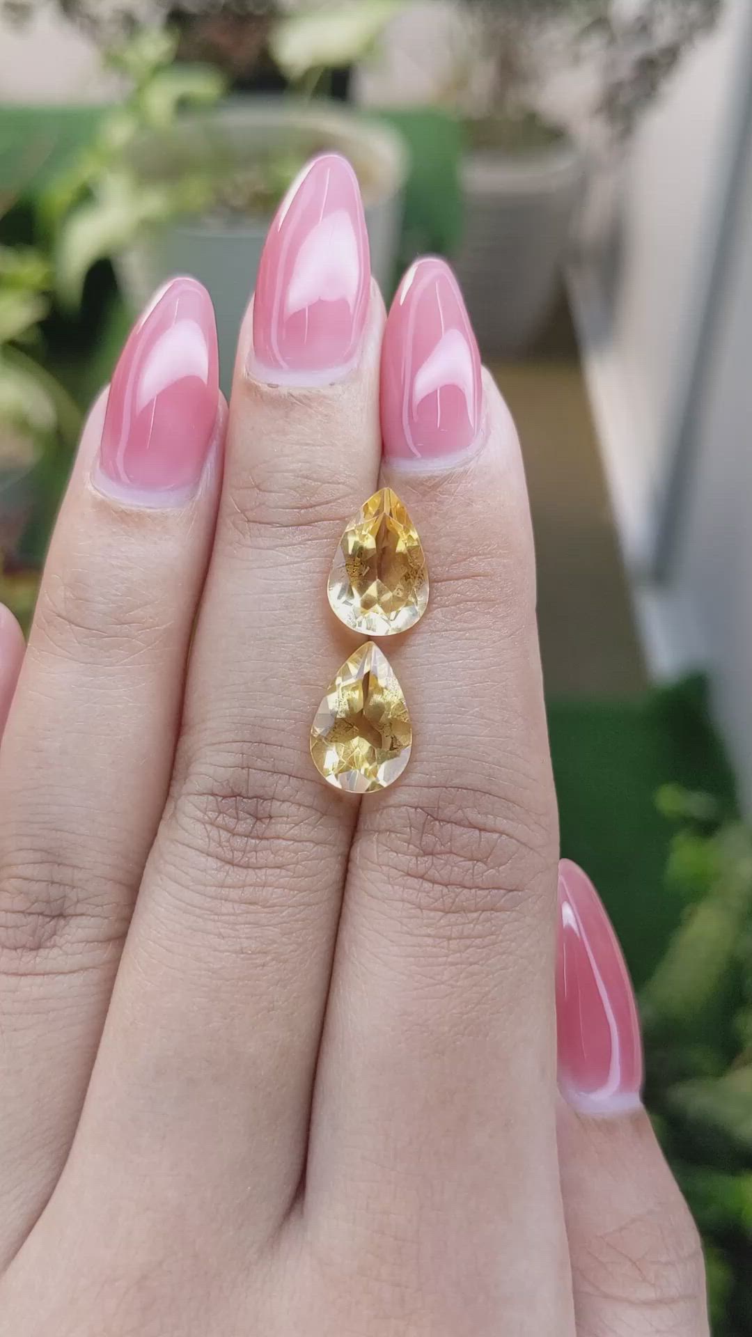5.40 Ct.Tw.Total Carat Weight Citrine Pair from Brazil Size Video
