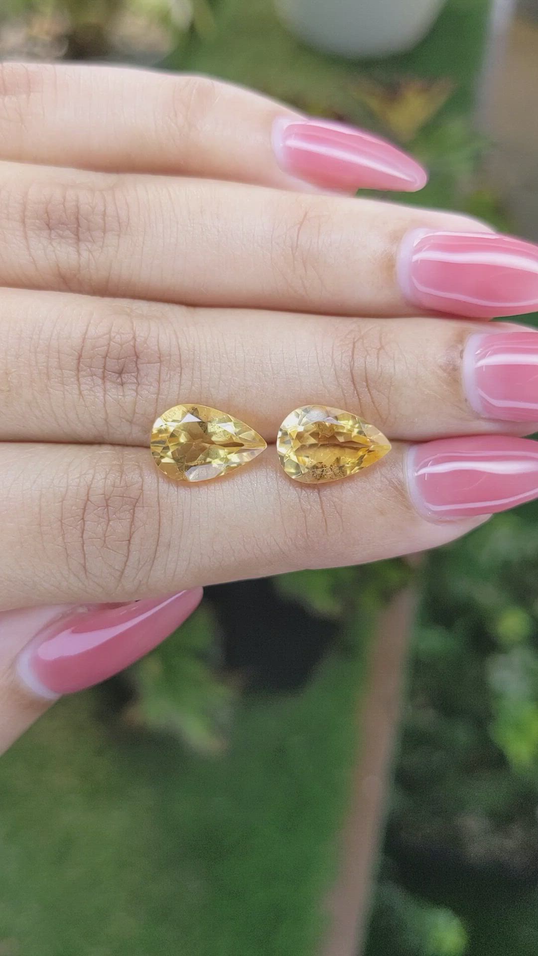 5.40 Ct.Tw.Total Carat Weight Citrine Pair from Brazil Size Video
