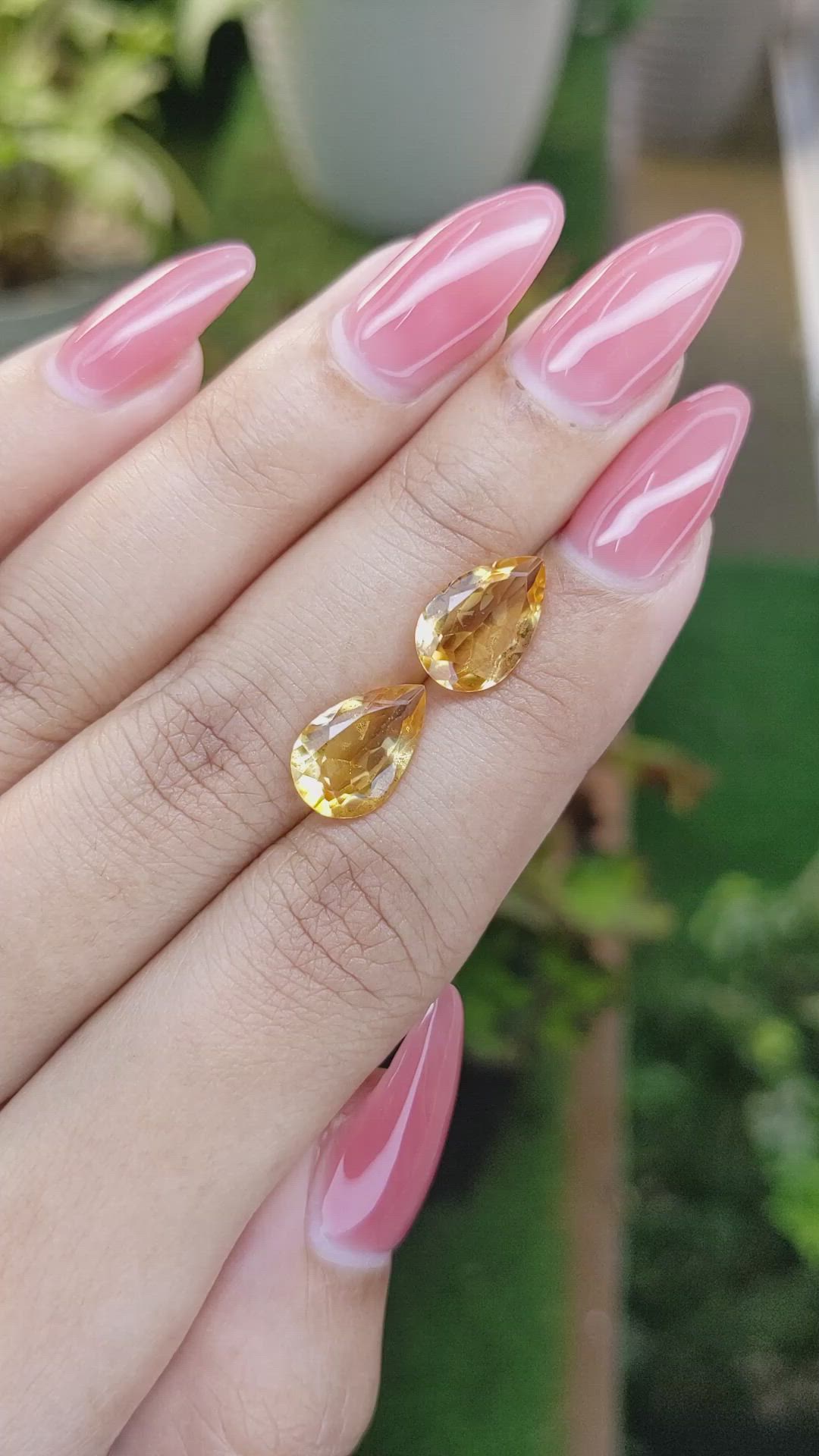 4.51 Ct.Tw.Total Carat Weight Citrine Pair from Brazil Size Video
