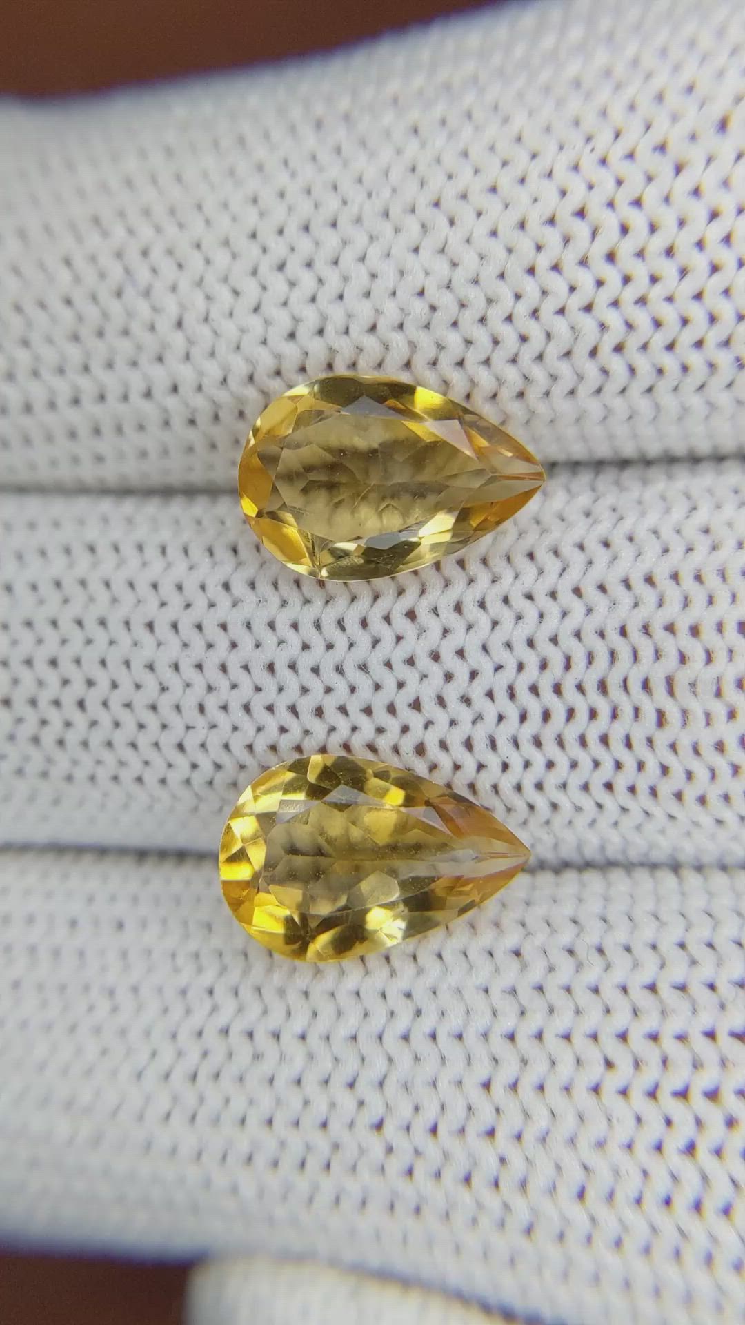 4.51 Ct.Tw.Total Carat Weight Citrine Pair from Brazil Size Video