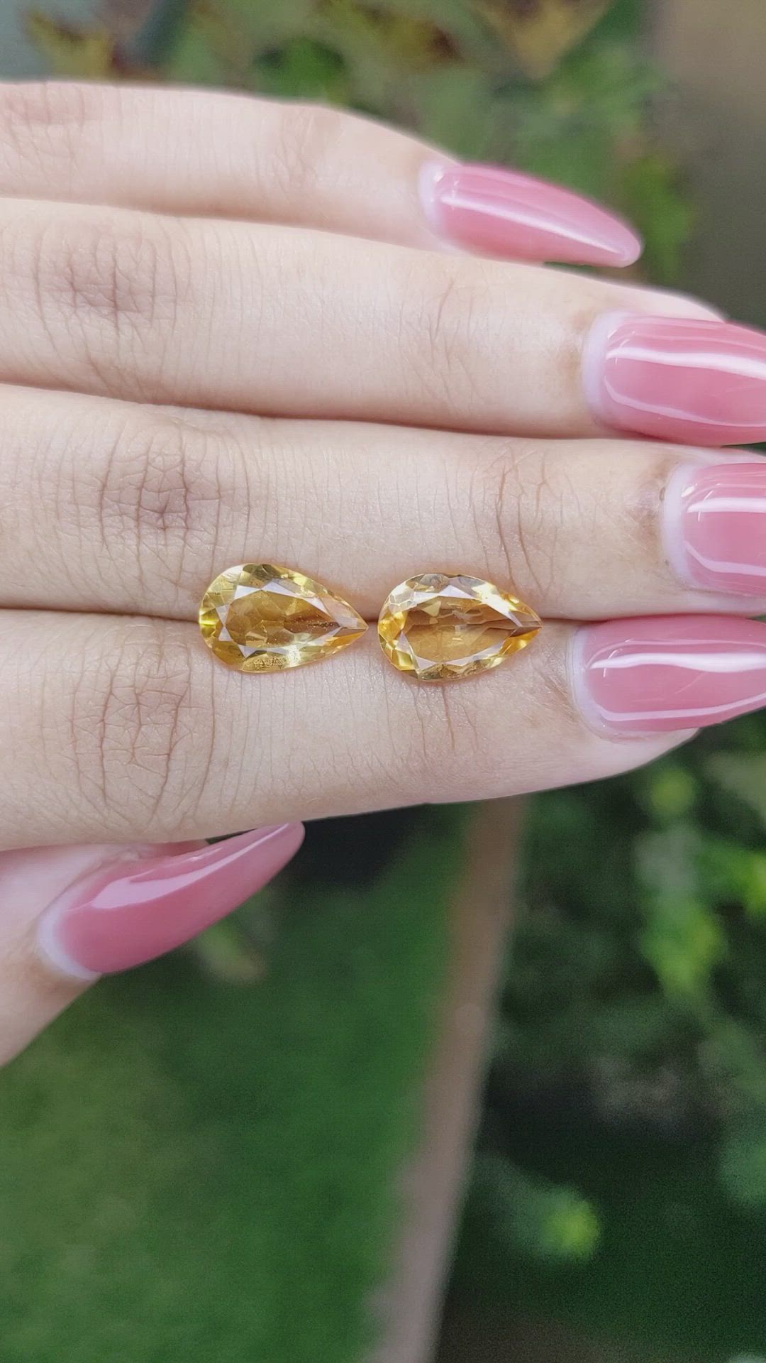 4.51 Ct.Tw.Total Carat Weight Citrine Pair from Brazil Size Video