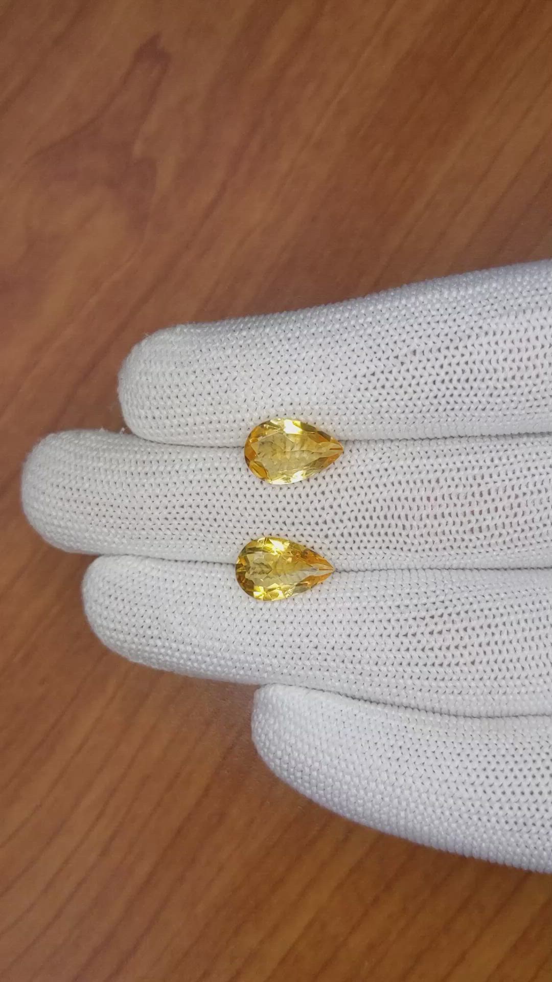 4.51 Ct.Tw.Total Carat Weight Citrine Pair from Brazil Size Video