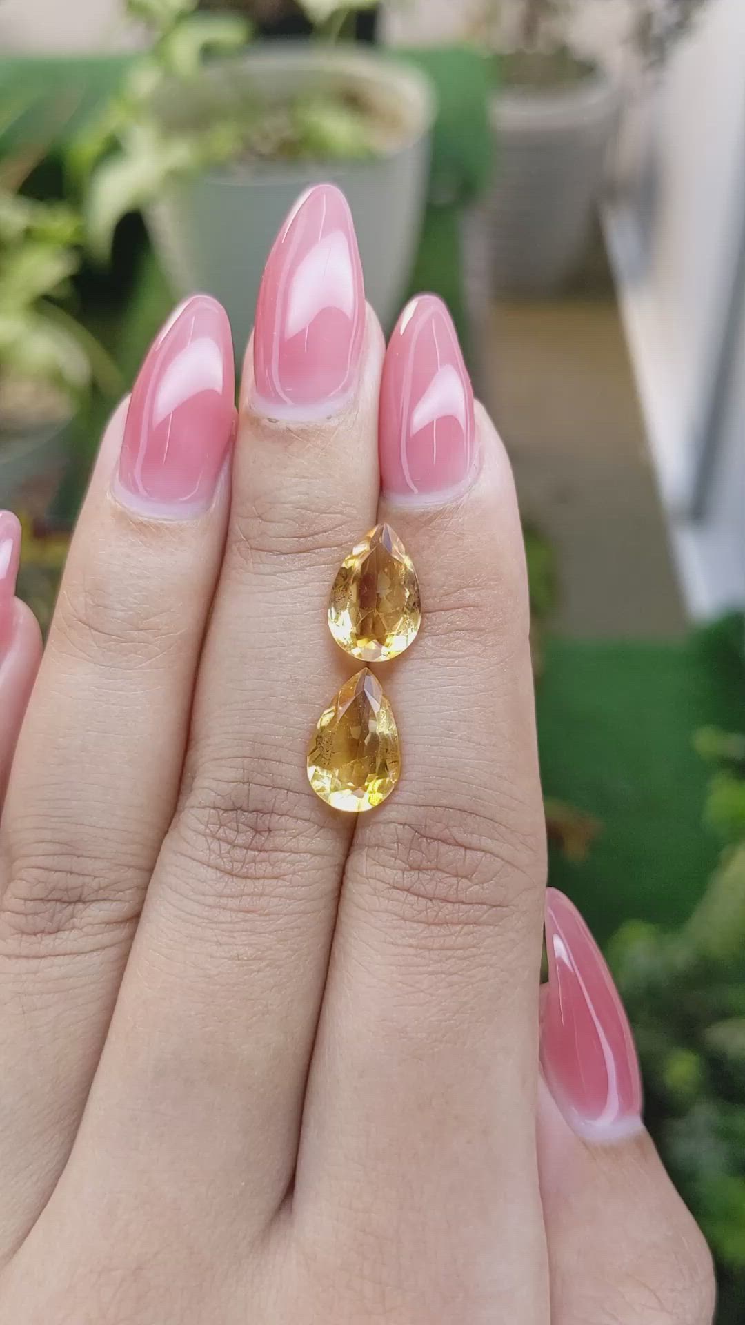4.51 Ct.Tw.Total Carat Weight Citrine Pair from Brazil Size Video