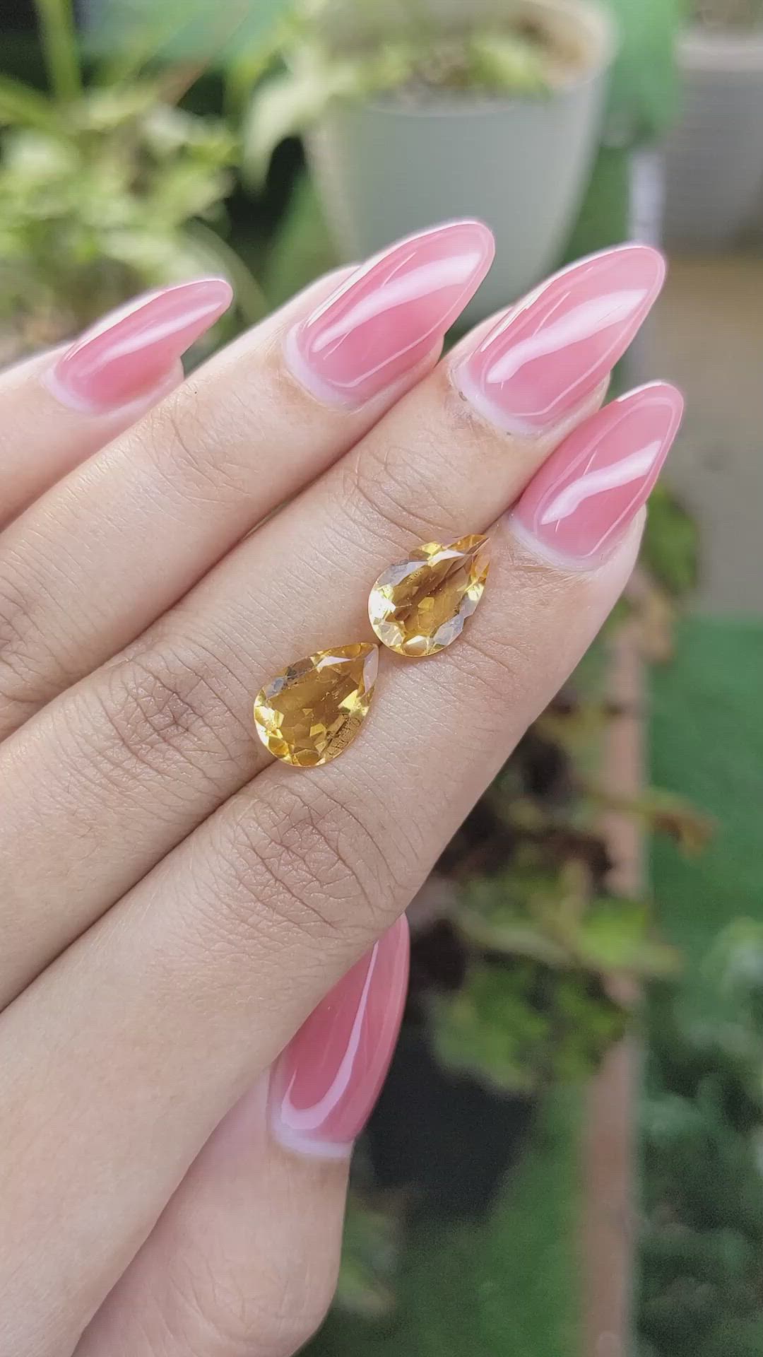 4.72 Ct.Tw.Total Carat Weight Citrine Pair from Brazil Size Video