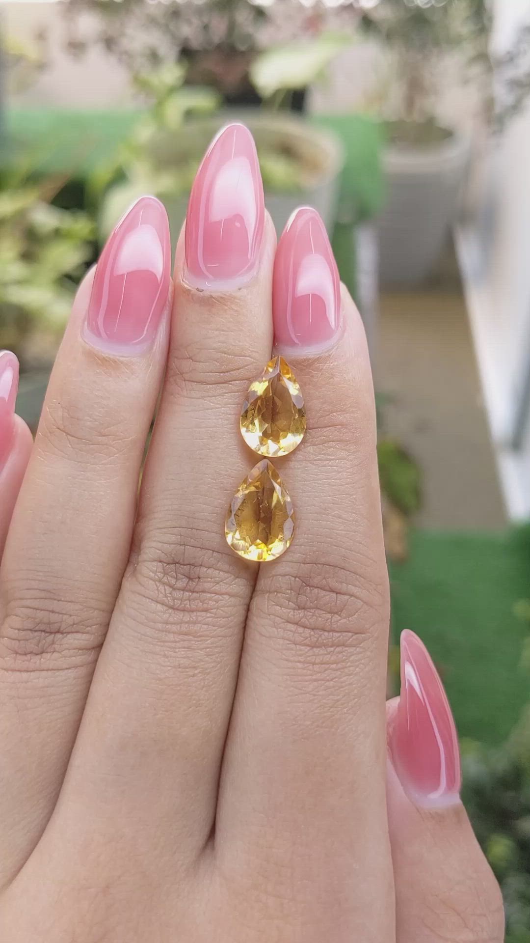 4.72 Ct.Tw.Total Carat Weight Citrine Pair from Brazil Size Video