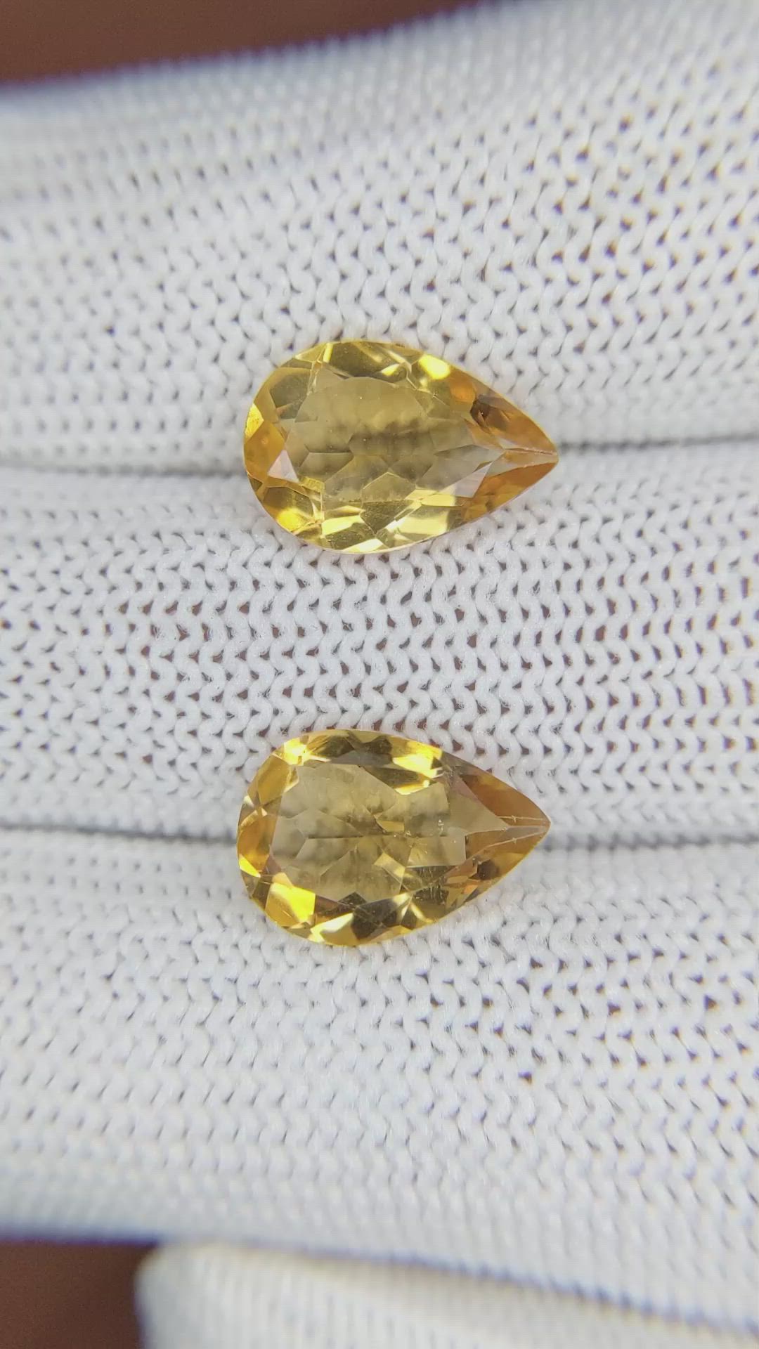 4.72 Ct.Tw.Total Carat Weight Citrine Pair from Brazil Size Video