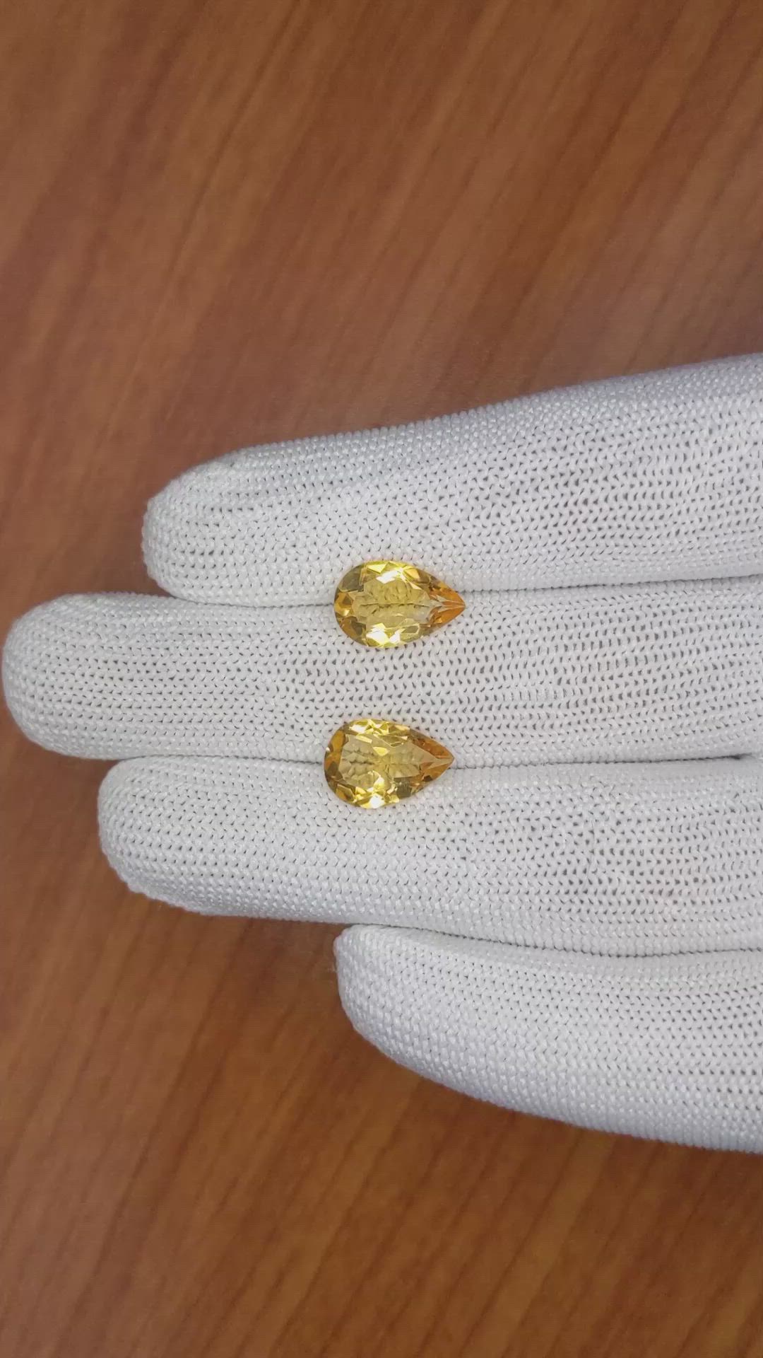 4.72 Ct.Tw.Total Carat Weight Citrine Pair from Brazil Size Video