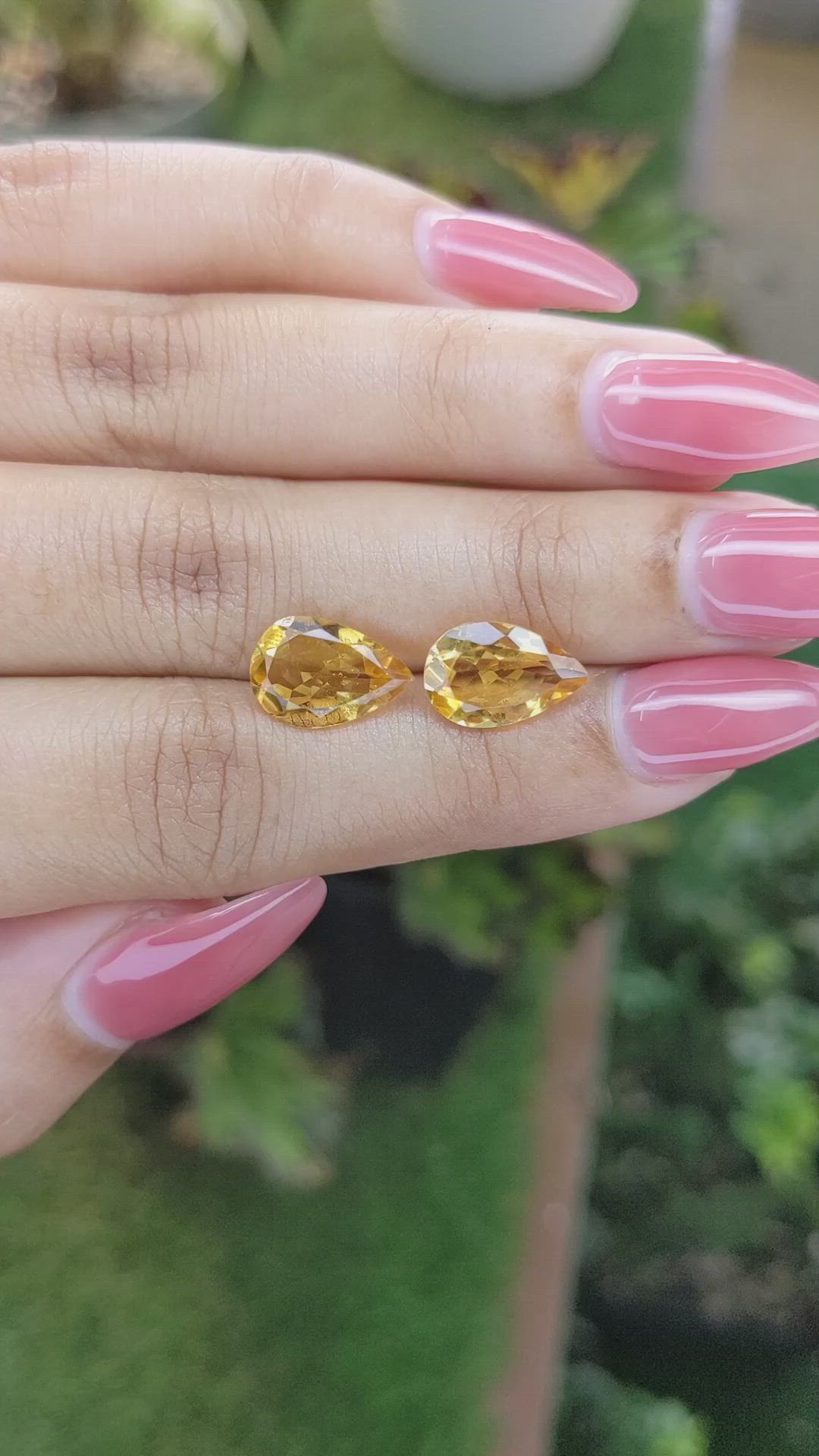 4.72 Ct.Tw.Total Carat Weight Citrine Pair from Brazil Size Video