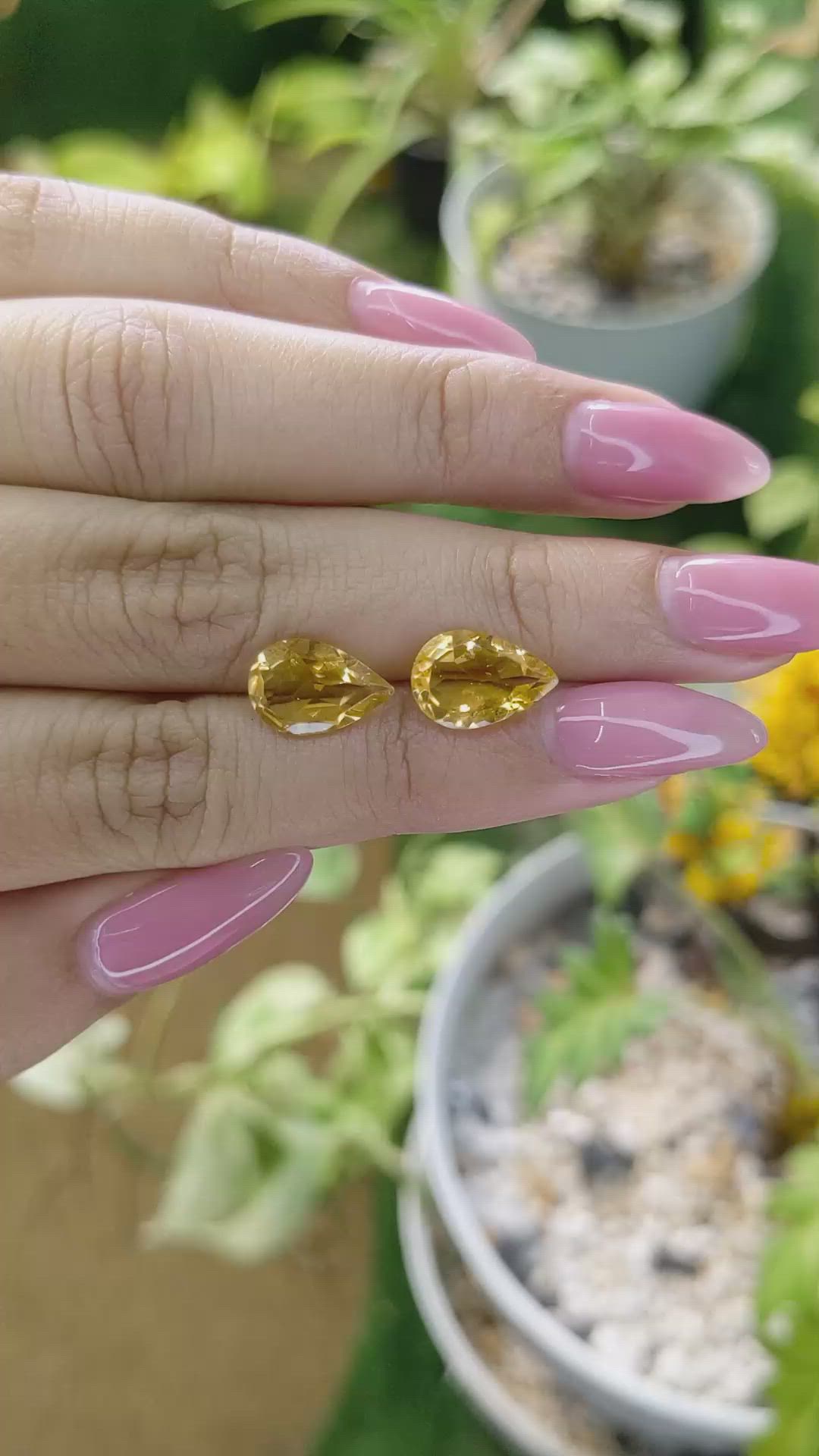 4.01 Ct.Tw.Total Carat Weight Citrine Pair from Brazil Size Video