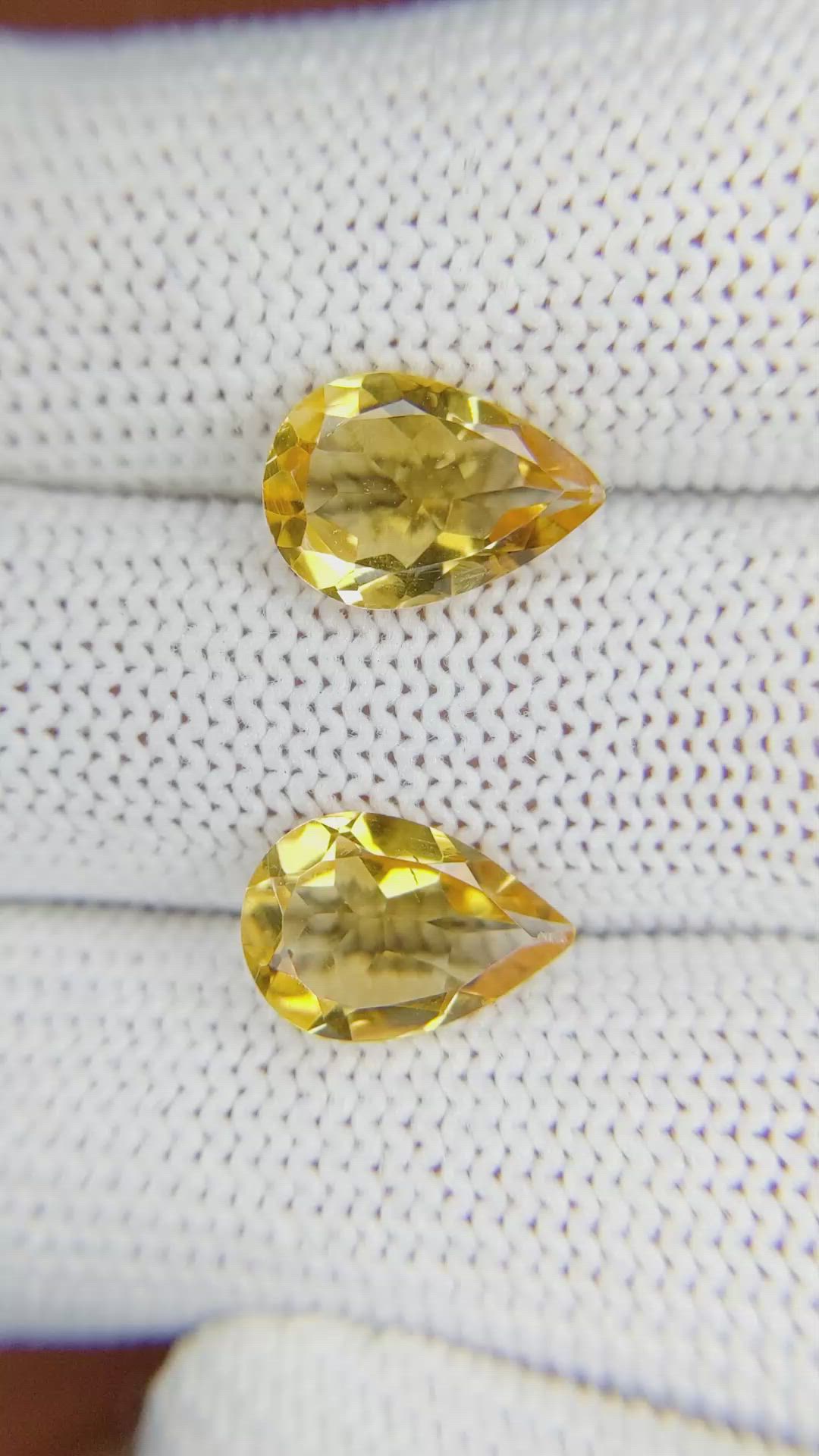 4.01 Ct.Tw.Total Carat Weight Citrine Pair from Brazil Size Video