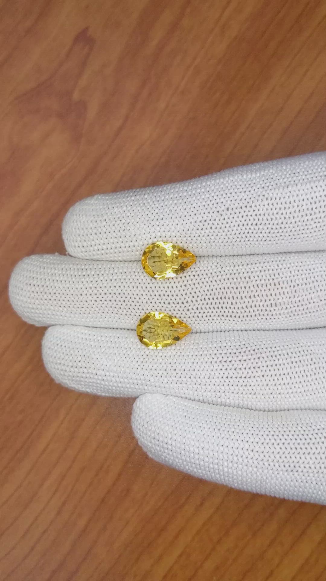 4.01 Ct.Tw.Total Carat Weight Citrine Pair from Brazil Size Video
