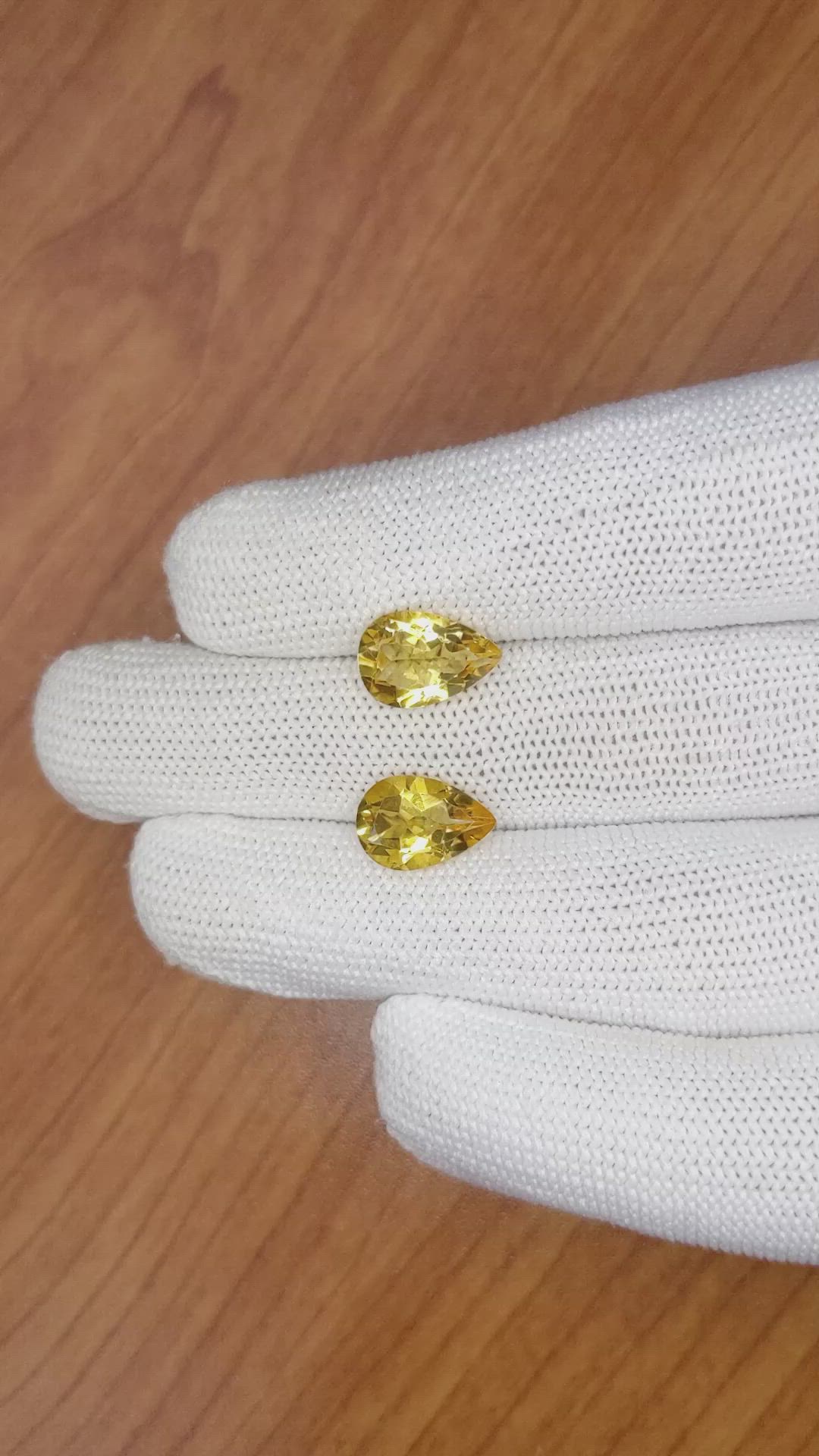 5.03 Ct.Tw.Total Carat Weight Citrine Pair from Brazil Size Video