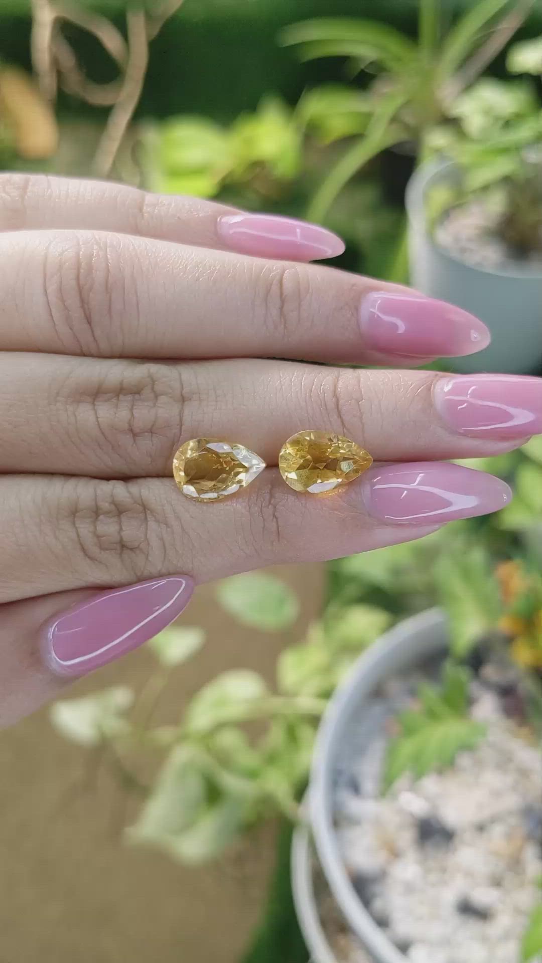 5.03 Ct.Tw.Total Carat Weight Citrine Pair from Brazil Size Video