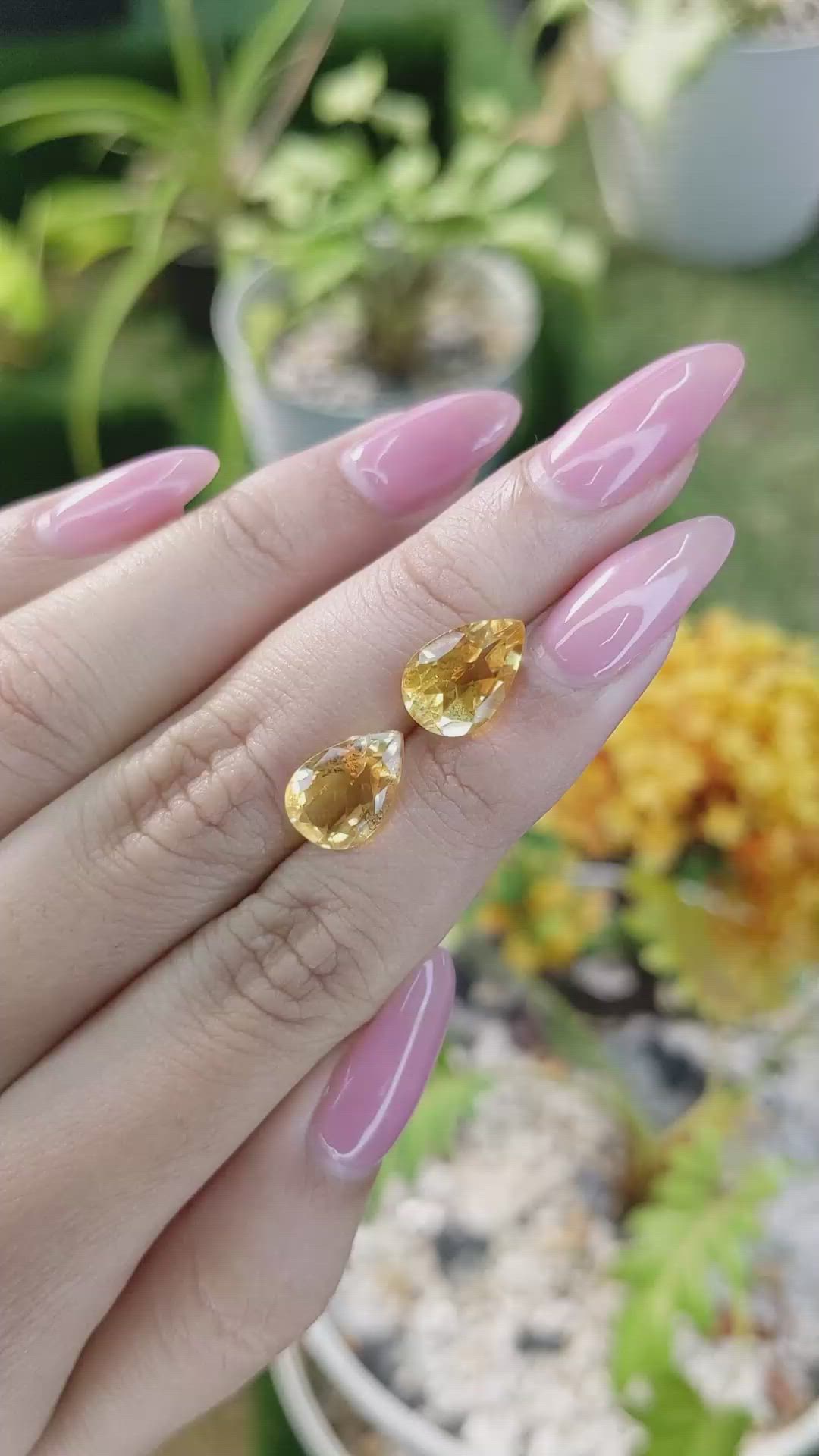 5.03 Ct.Tw.Total Carat Weight Citrine Pair from Brazil Size Video