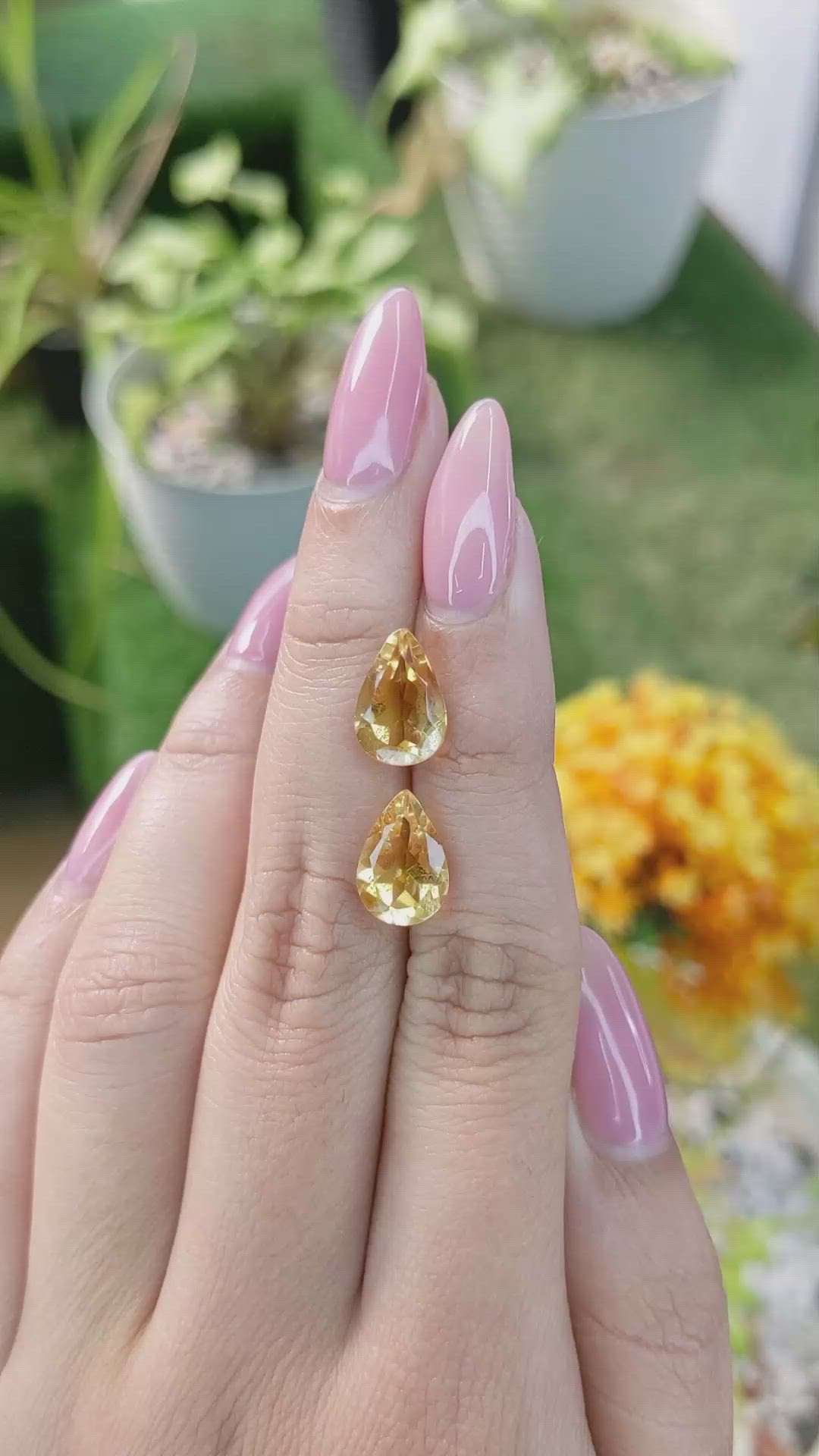 5.40 Ct.Tw.Total Carat Weight Citrine Pair from Brazil Size Video