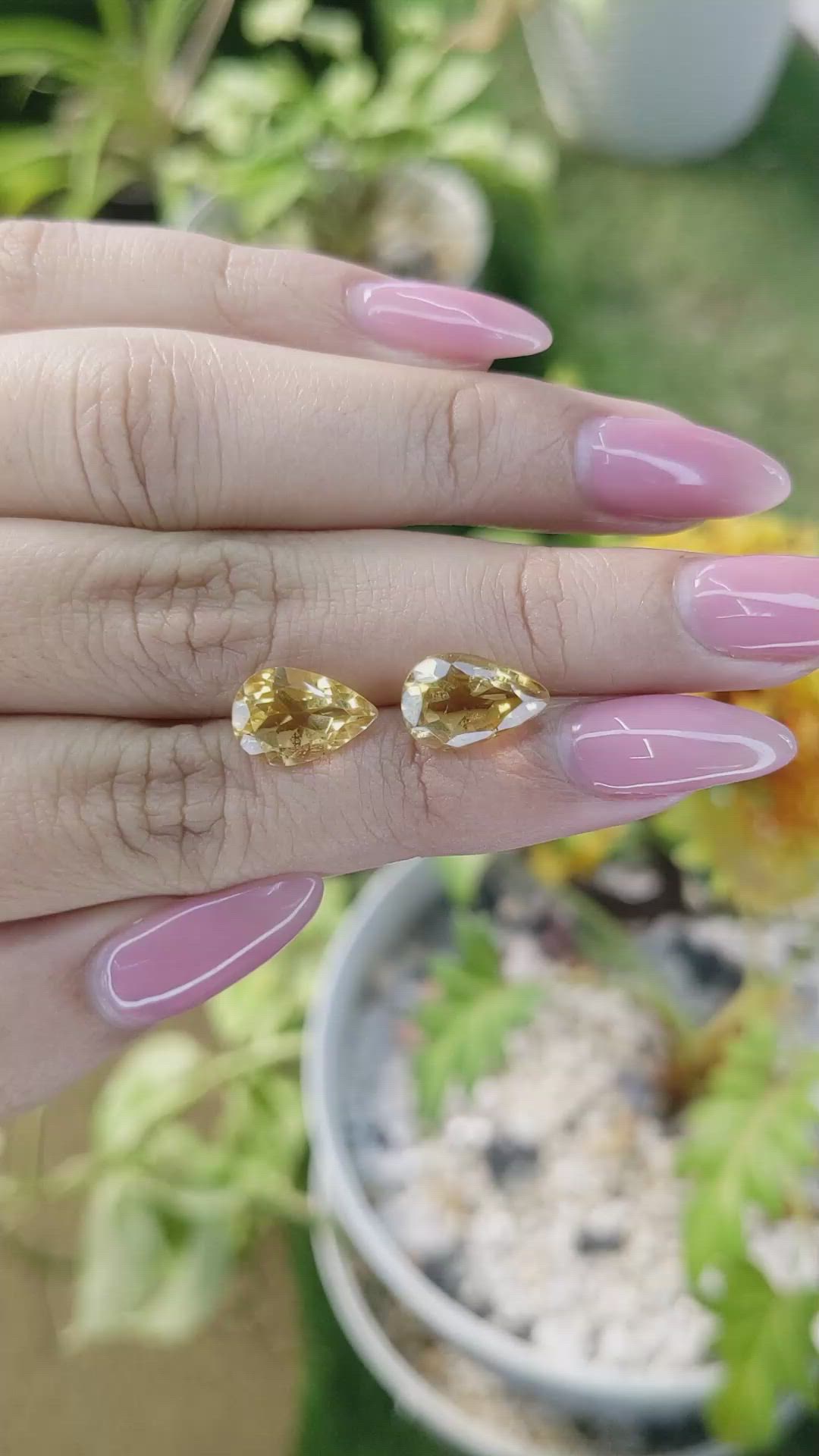 5.40 Ct.Tw.Total Carat Weight Citrine Pair from Brazil Size Video