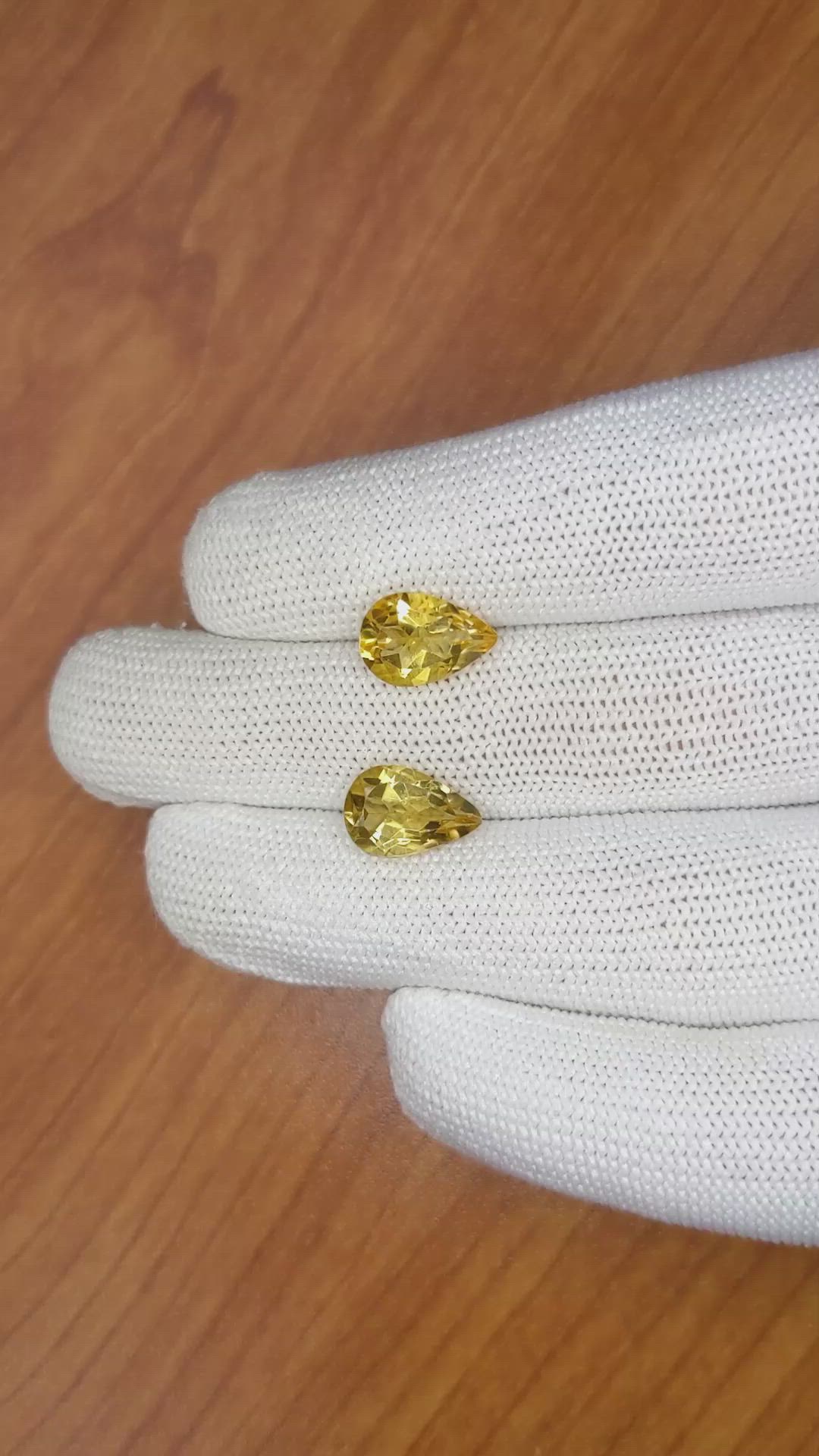 5.40 Ct.Tw.Total Carat Weight Citrine Pair from Brazil Size Video