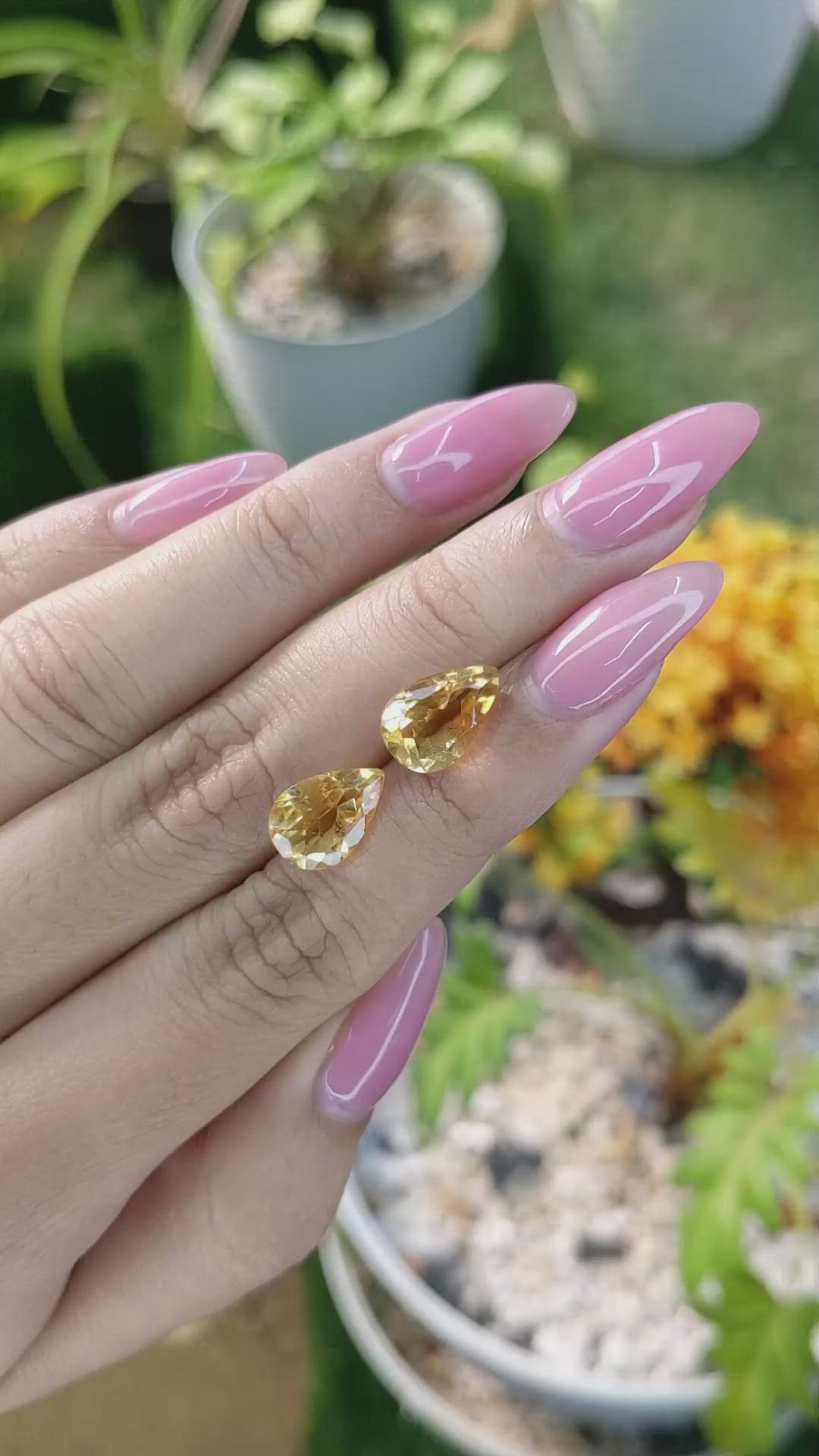 5.40 Ct.Tw.Total Carat Weight Citrine Pair from Brazil Size Video