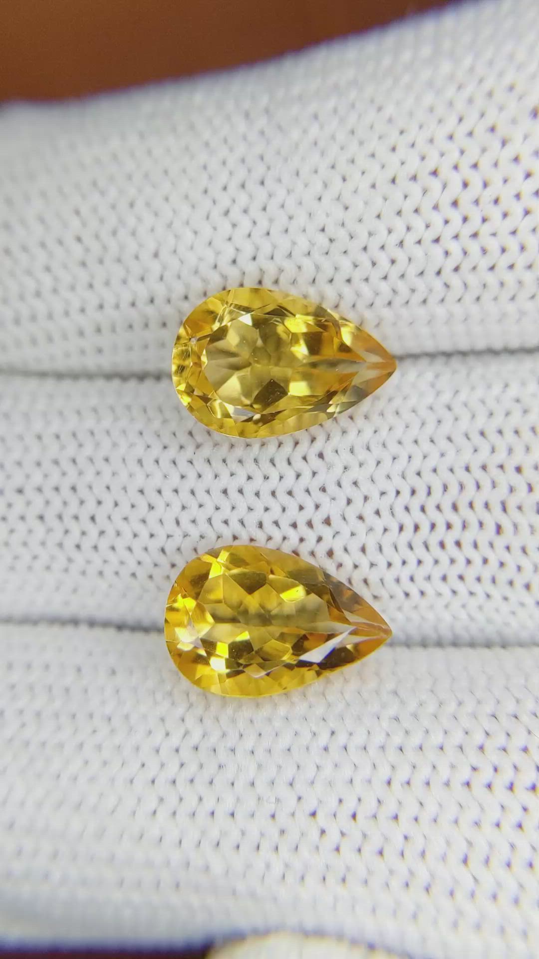 5.30 Ct.Tw.Total Carat Weight Citrine Pair from Brazil Size Video