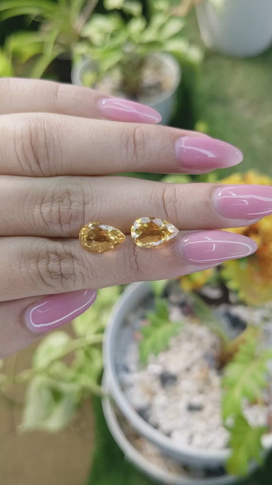 5.30 Ct.Tw.Total Carat Weight Citrine Pair from Brazil Size Video