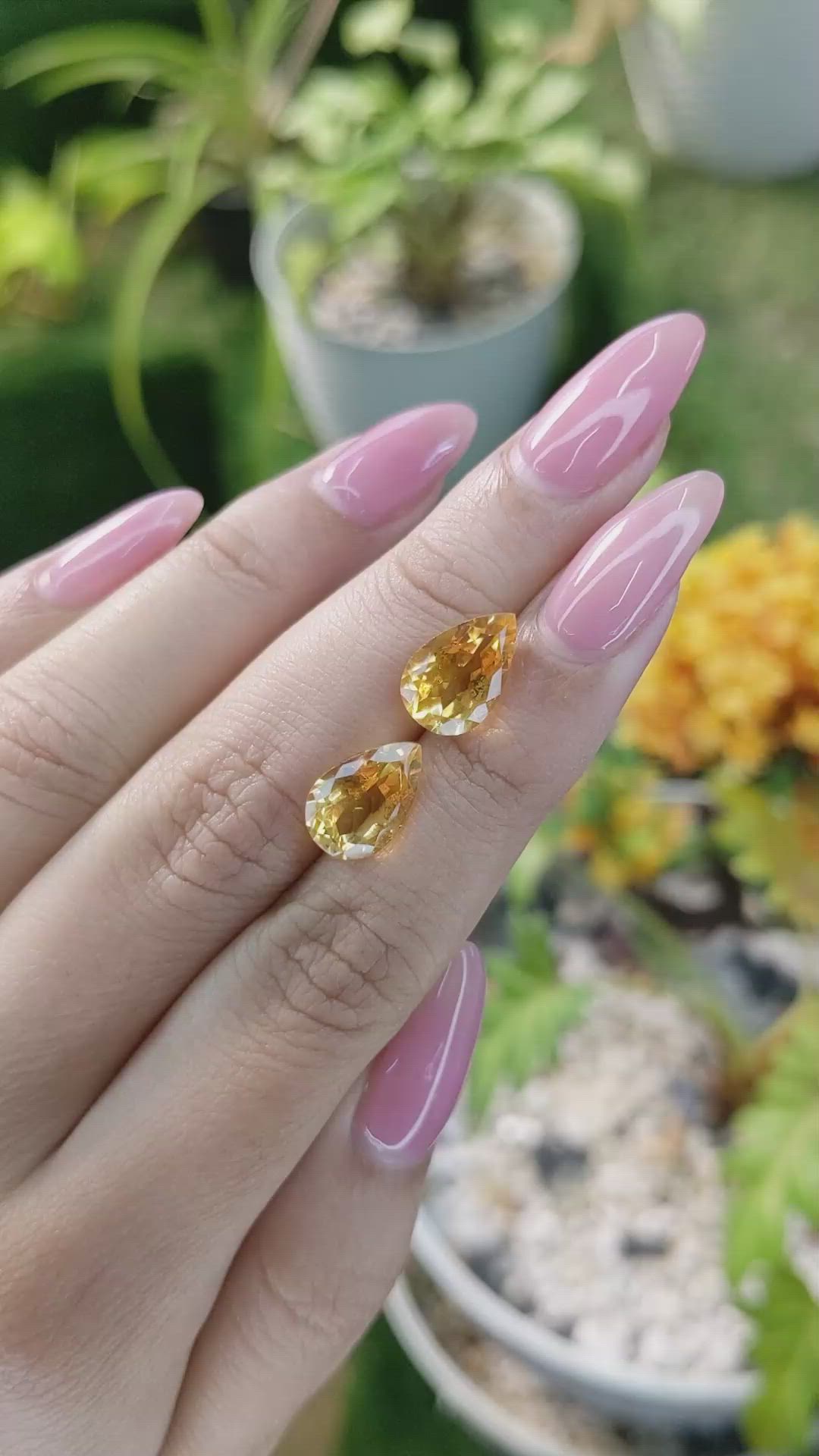 5.30 Ct.Tw.Total Carat Weight Citrine Pair from Brazil Size Video