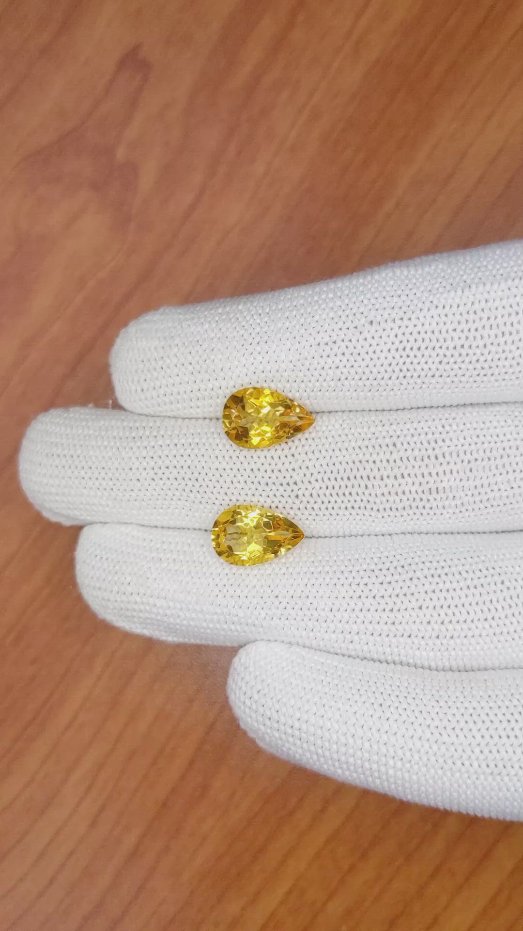 5.30 Ct.Tw.Total Carat Weight Citrine Pair from Brazil Size Video