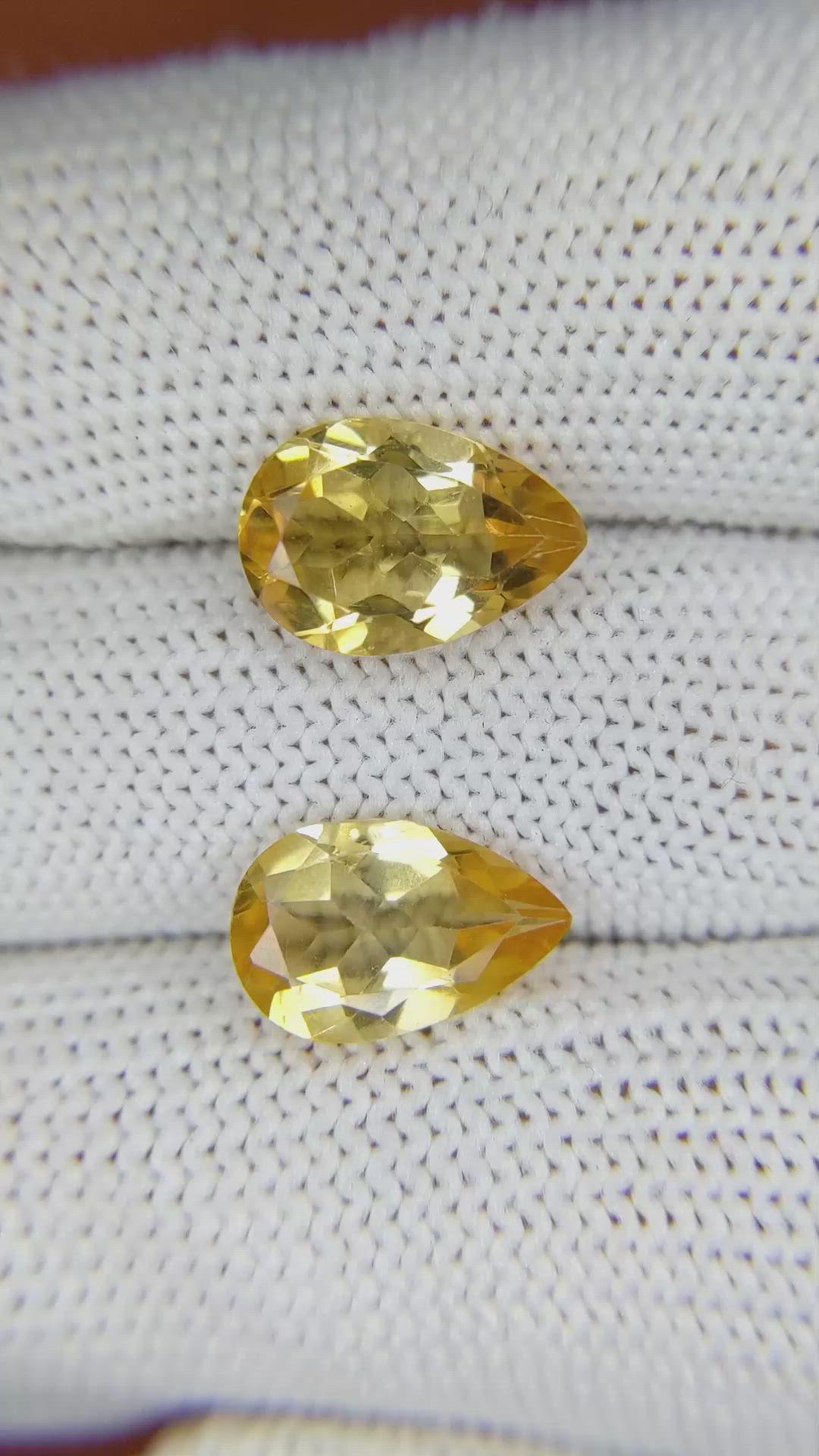 5.19 Ct.Tw.Total Carat Weight Citrine Pair from Brazil Size Video