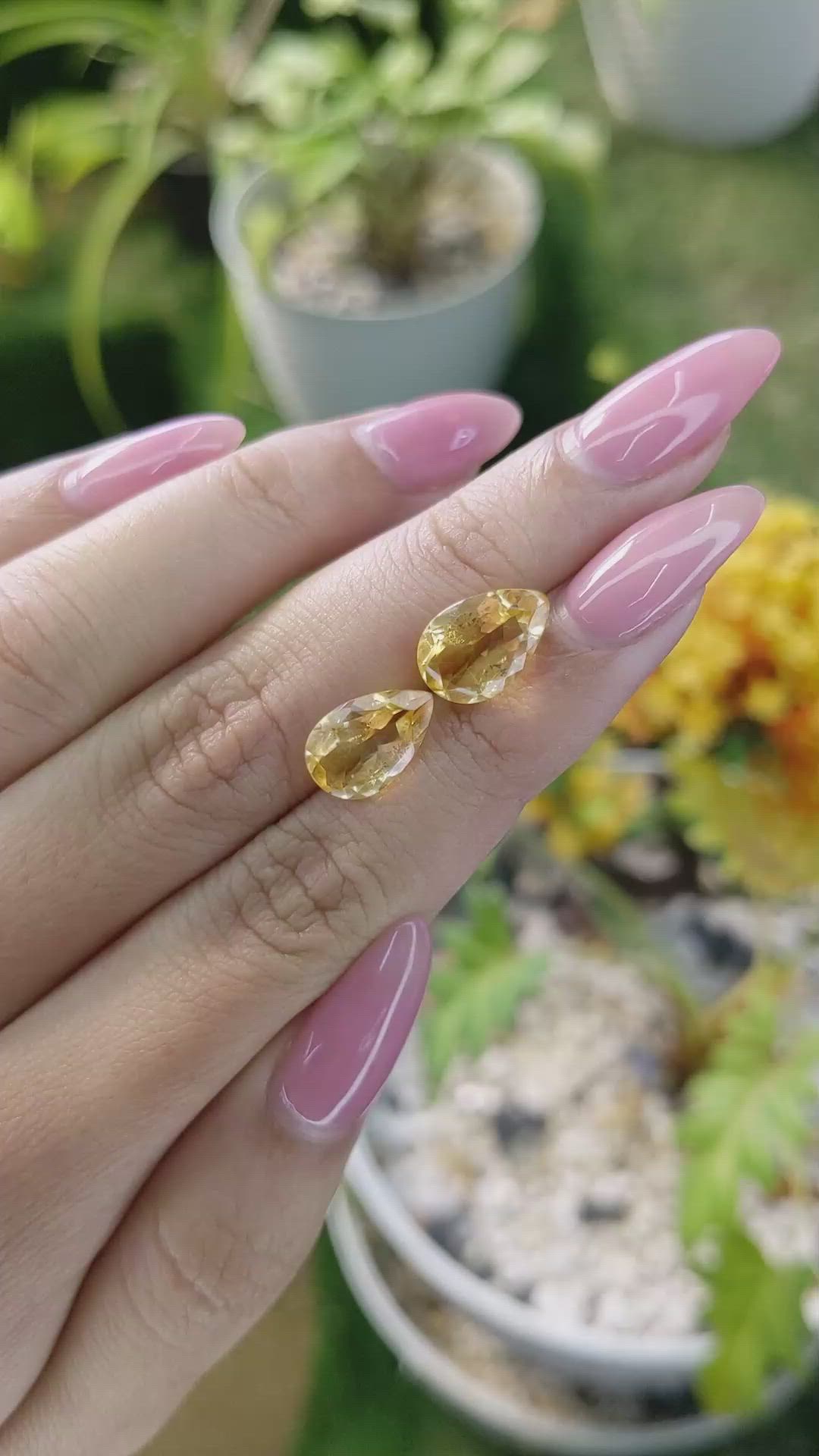 5.19 Ct.Tw.Total Carat Weight Citrine Pair from Brazil Size Video