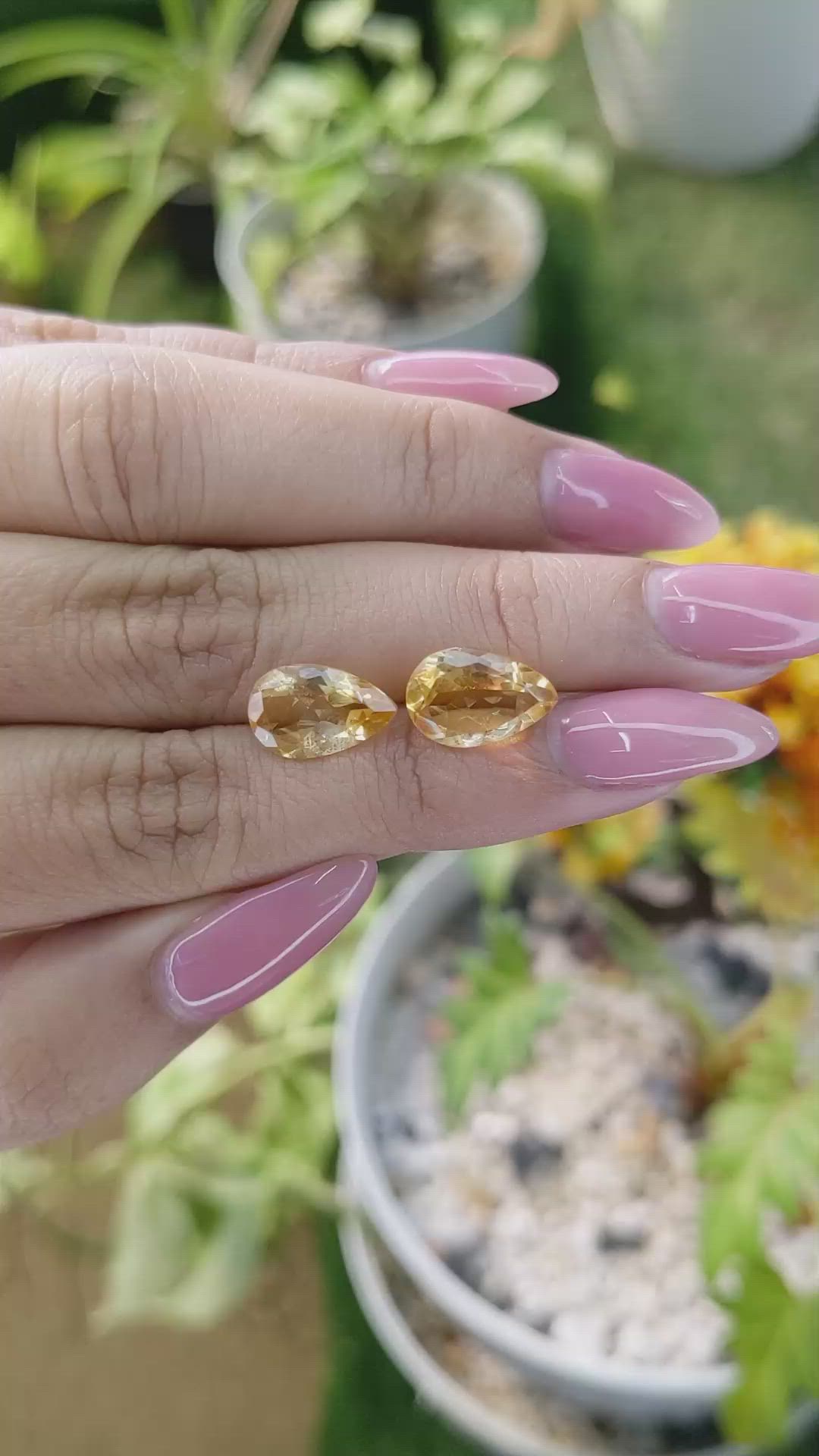 5.19 Ct.Tw.Total Carat Weight Citrine Pair from Brazil Size Video