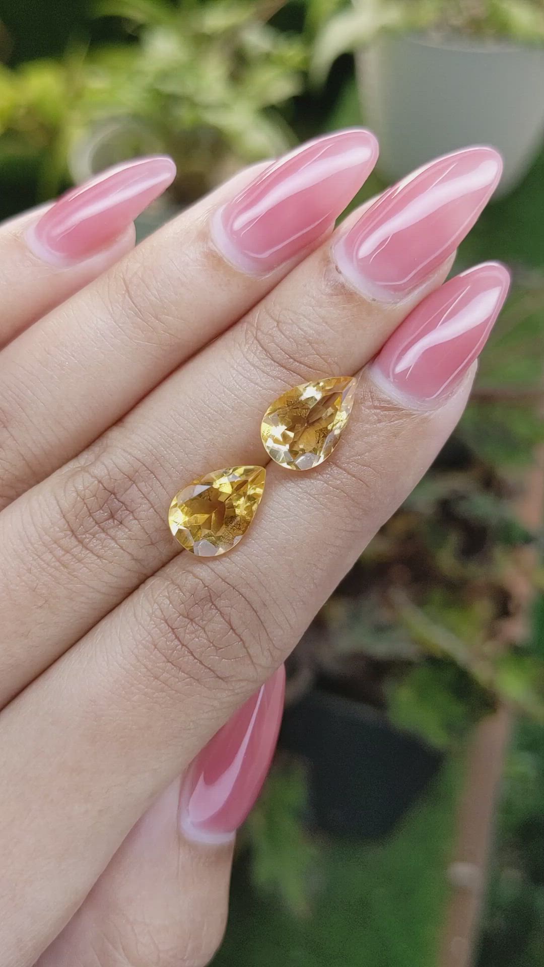 5.29 Ct.Tw.Total Carat Weight Citrine Pair from Brazil Size Video