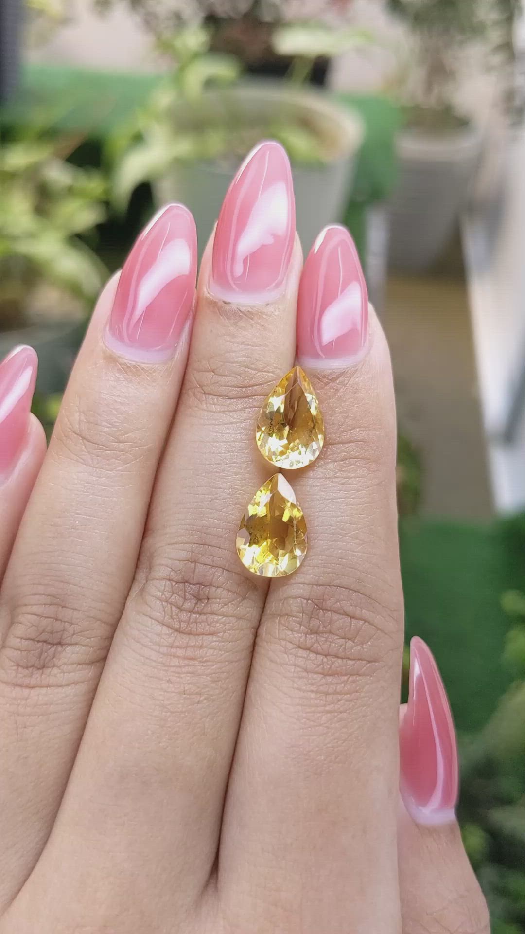 5.29 Ct.Tw.Total Carat Weight Citrine Pair from Brazil Size Video