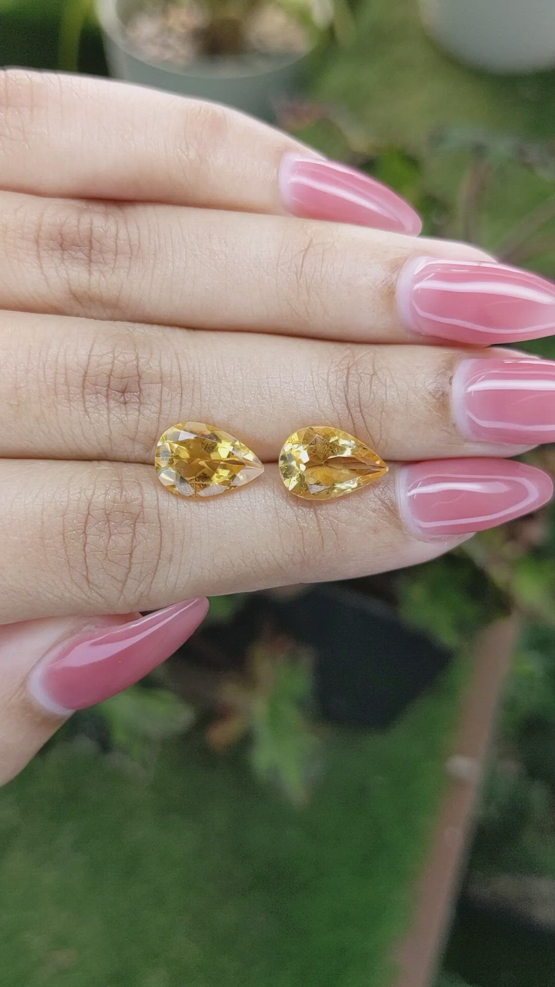 5.29&nbsp;Ct.Tw.Total Carat Weight Yellow Citrine Pair from Brazil Size Video