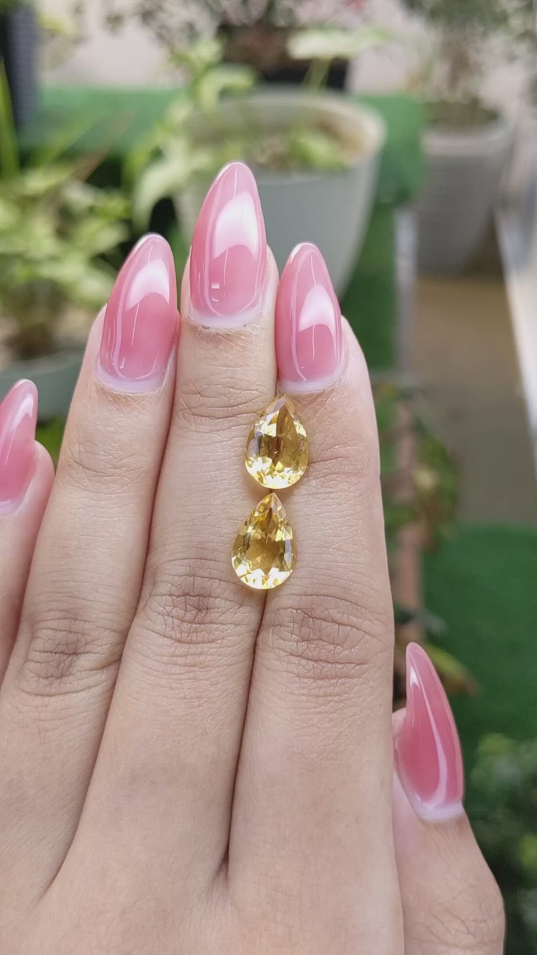 4.73&nbsp;Ct.Tw.Total Carat Weight Yellow Citrine Pair from Brazil Size Video