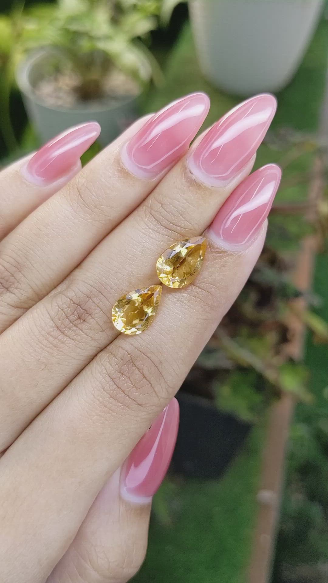 4.73&nbsp;Ct.Tw.Total Carat Weight Yellow Citrine Pair from Brazil Size Video