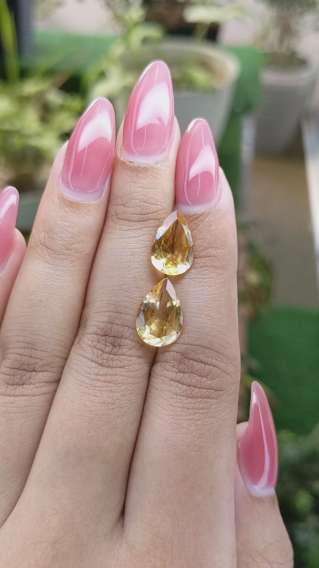 5.31 Ct.Tw.Total Carat Weight Citrine Pair from Brazil Size Video