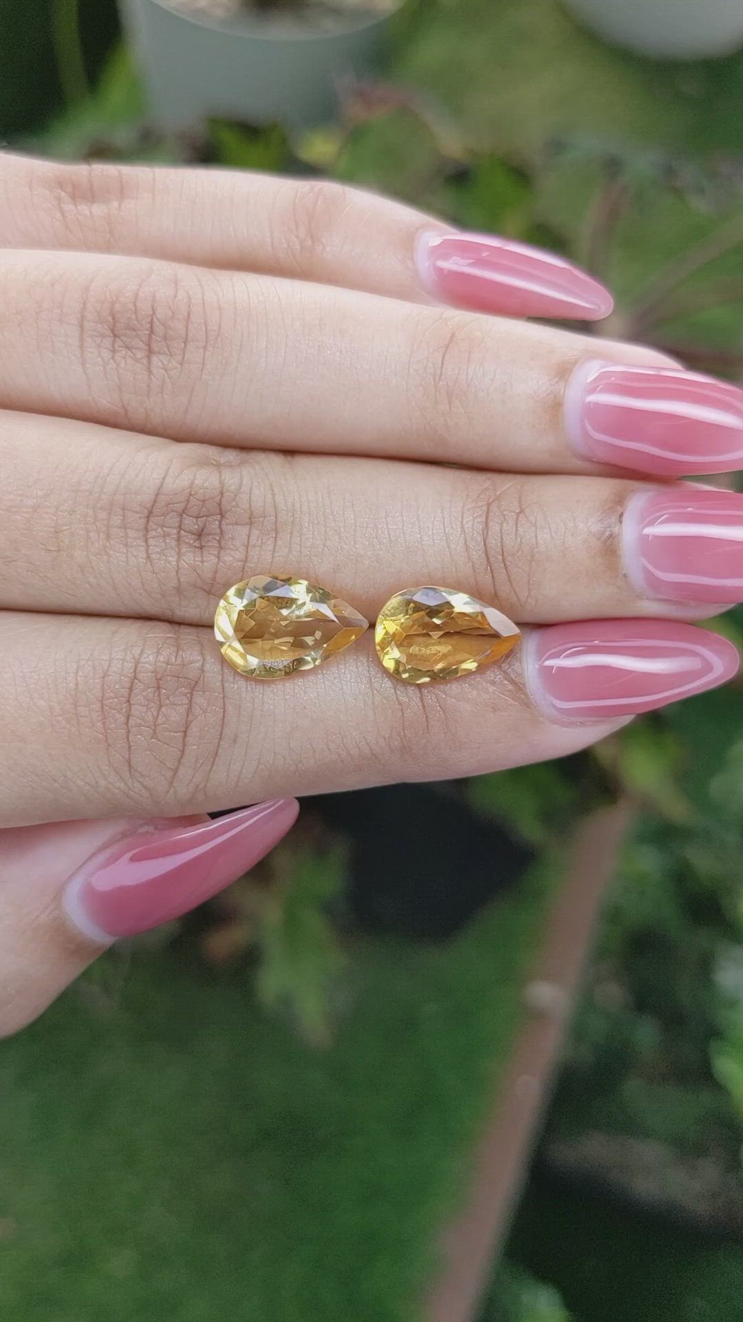 5.31 Ct.Tw.Total Carat Weight Citrine Pair from Brazil Size Video