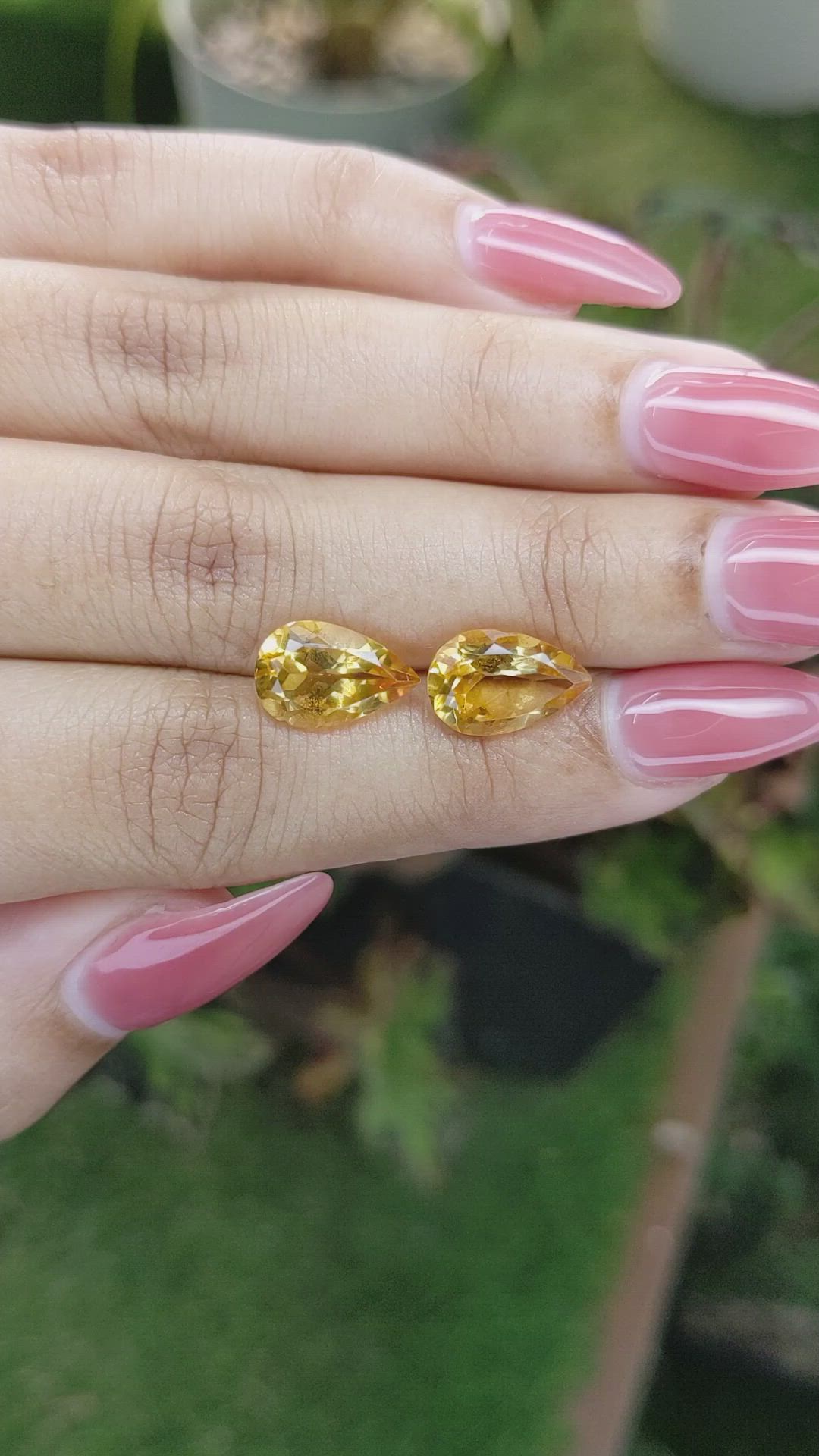 5.26 Ct.Tw.Total Carat Weight Citrine Pair from Brazil Size Video