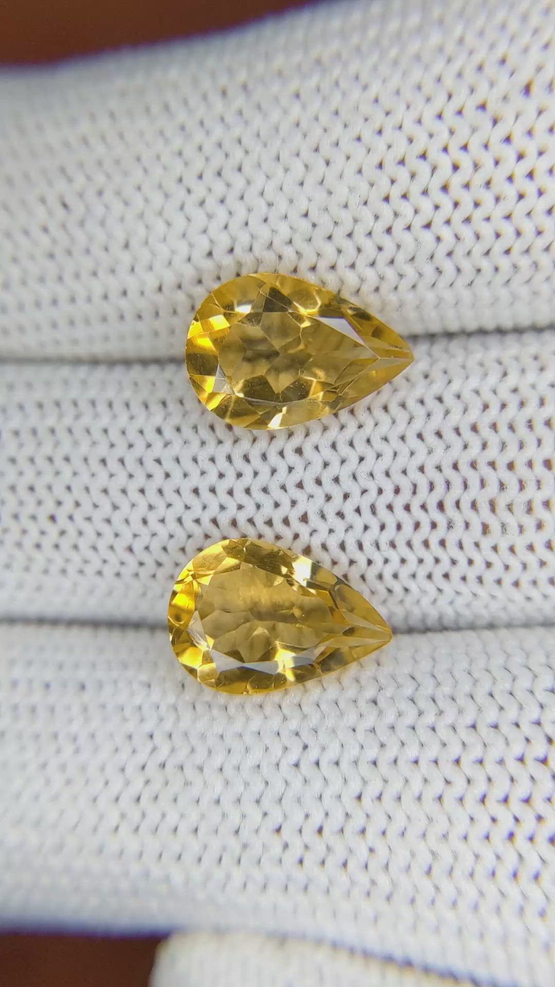 4.68 Ct.Tw.Total Carat Weight Citrine Pair from Brazil Size Video