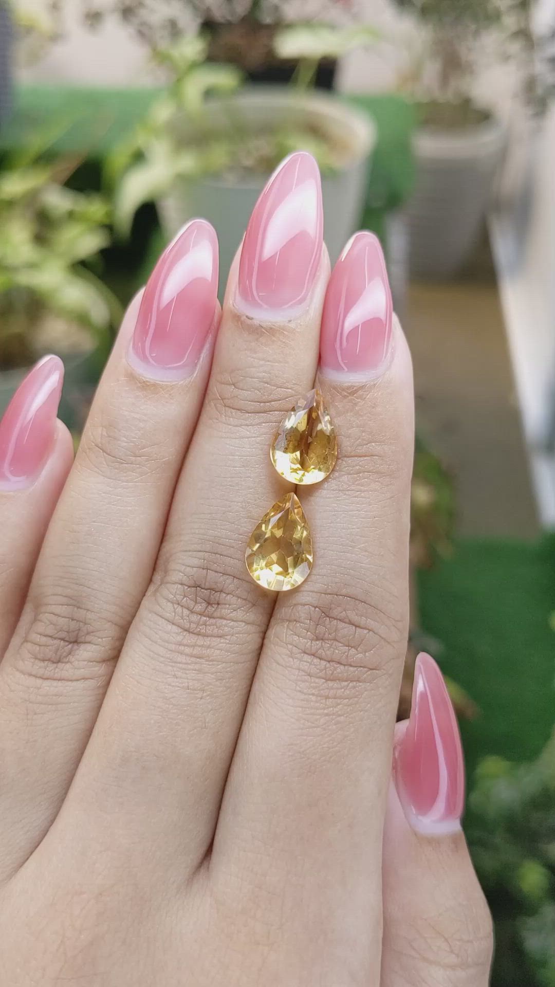 4.68 Ct.Tw.Total Carat Weight Citrine Pair from Brazil Size Video