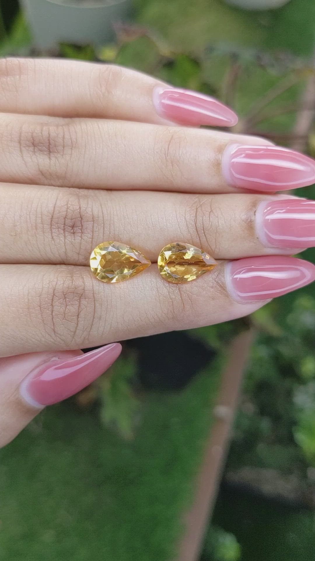 4.68 Ct.Tw.Total Carat Weight Citrine Pair from Brazil Size Video