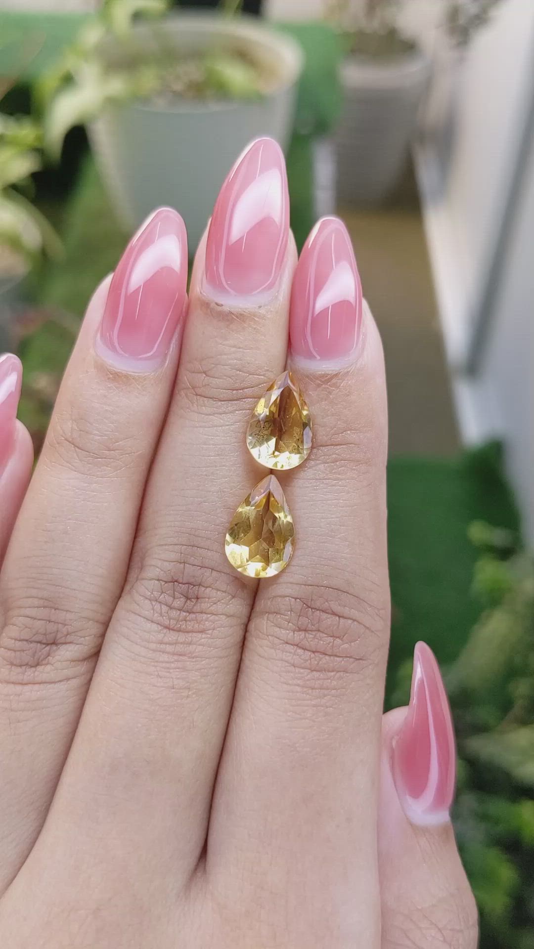 4.61 Ct.Tw.Total Carat Weight Citrine Pair from Brazil Size Video
