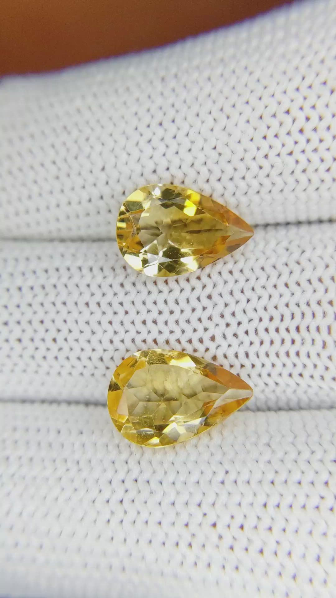 4.61 Ct.Tw.Total Carat Weight Citrine Pair from Brazil Size Video