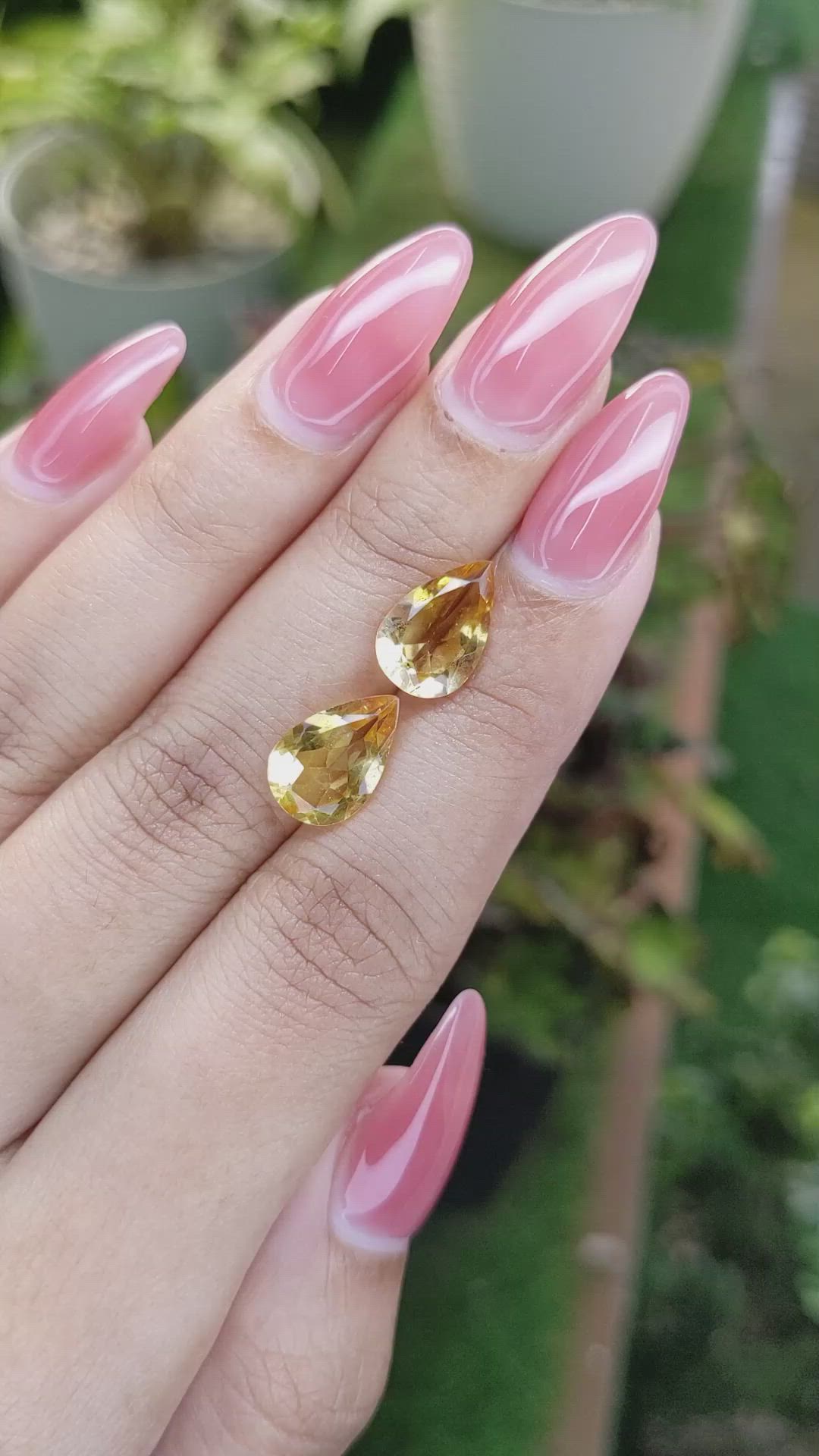 4.61 Ct.Tw.Total Carat Weight Citrine Pair from Brazil Size Video