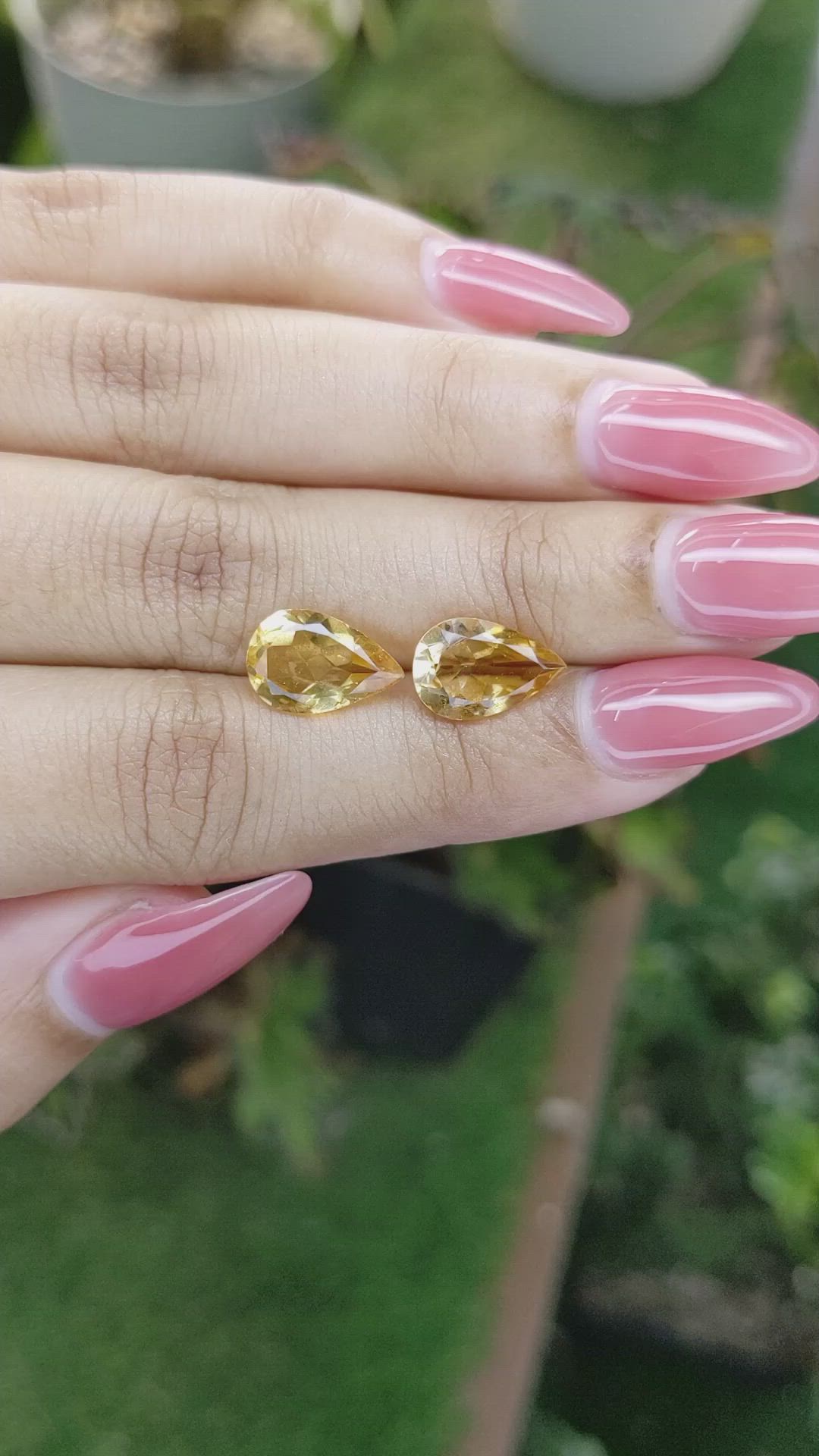 4.61 Ct.Tw.Total Carat Weight Citrine Pair from Brazil Size Video