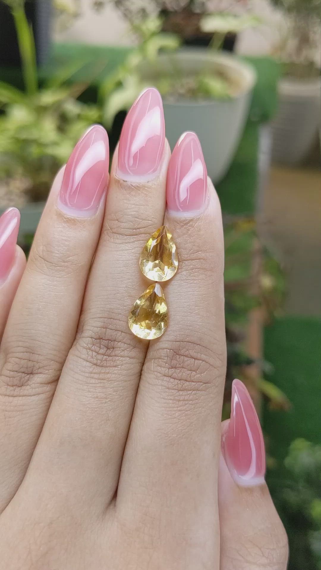 4.69 Ct.Tw.Total Carat Weight Citrine Pair from Brazil Size Video