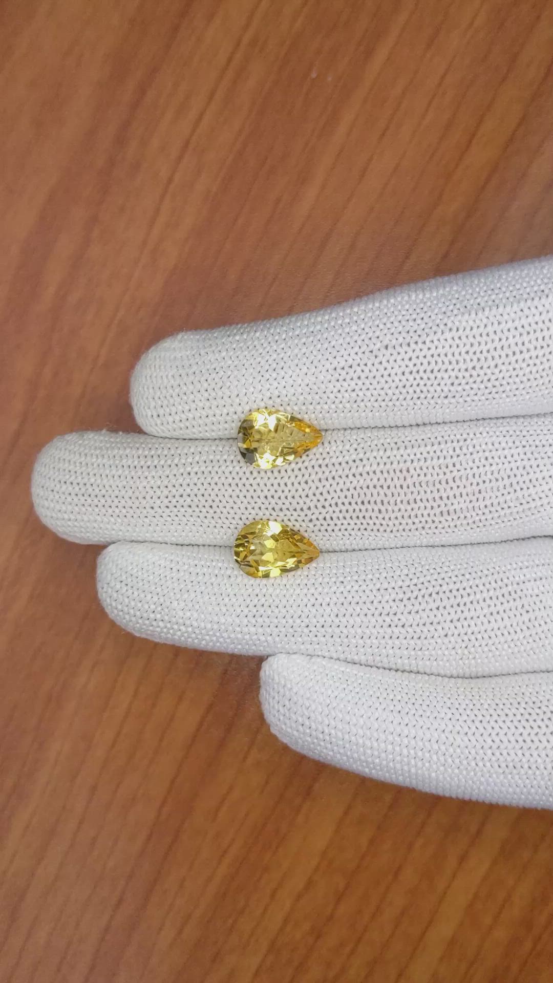 4.69 Ct.Tw.Total Carat Weight Citrine Pair from Brazil Size Video