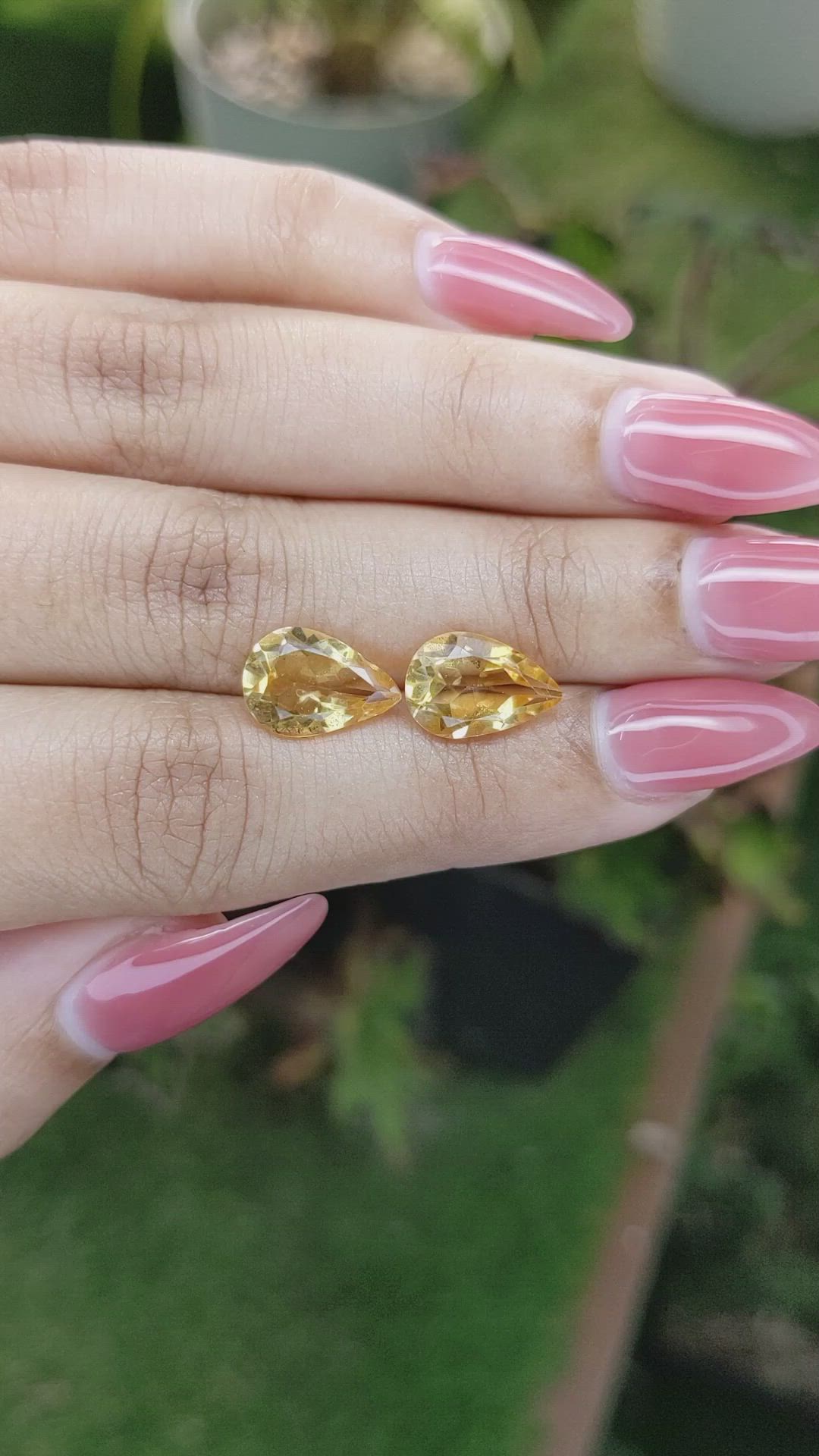 4.69 Ct.Tw.Total Carat Weight Citrine Pair from Brazil Size Video