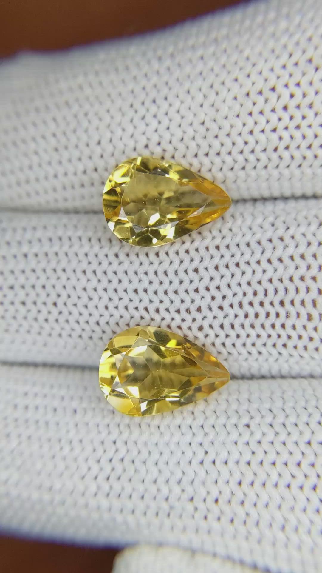 4.69 Ct.Tw.Total Carat Weight Citrine Pair from Brazil Size Video