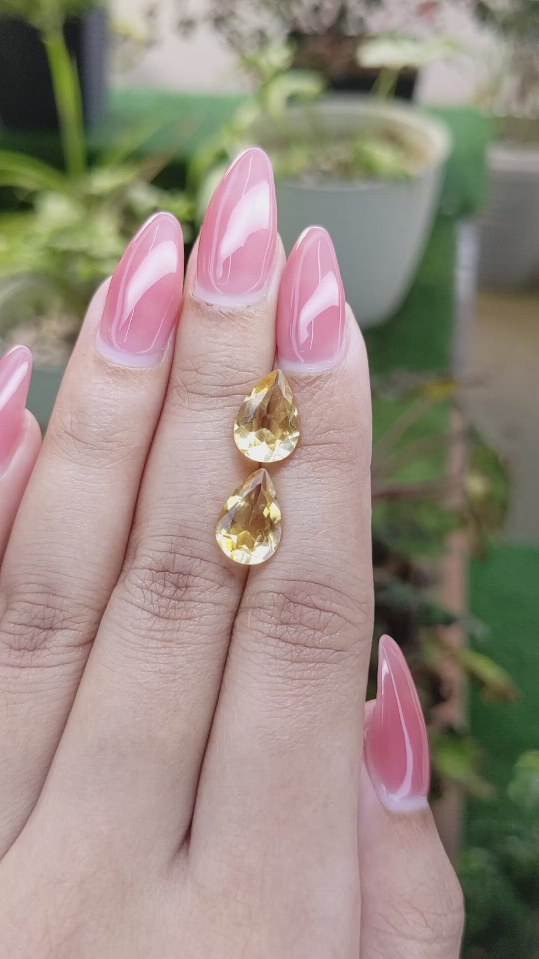 4.58 Ct.Tw.Total Carat Weight Citrine Pair from Brazil Size Video